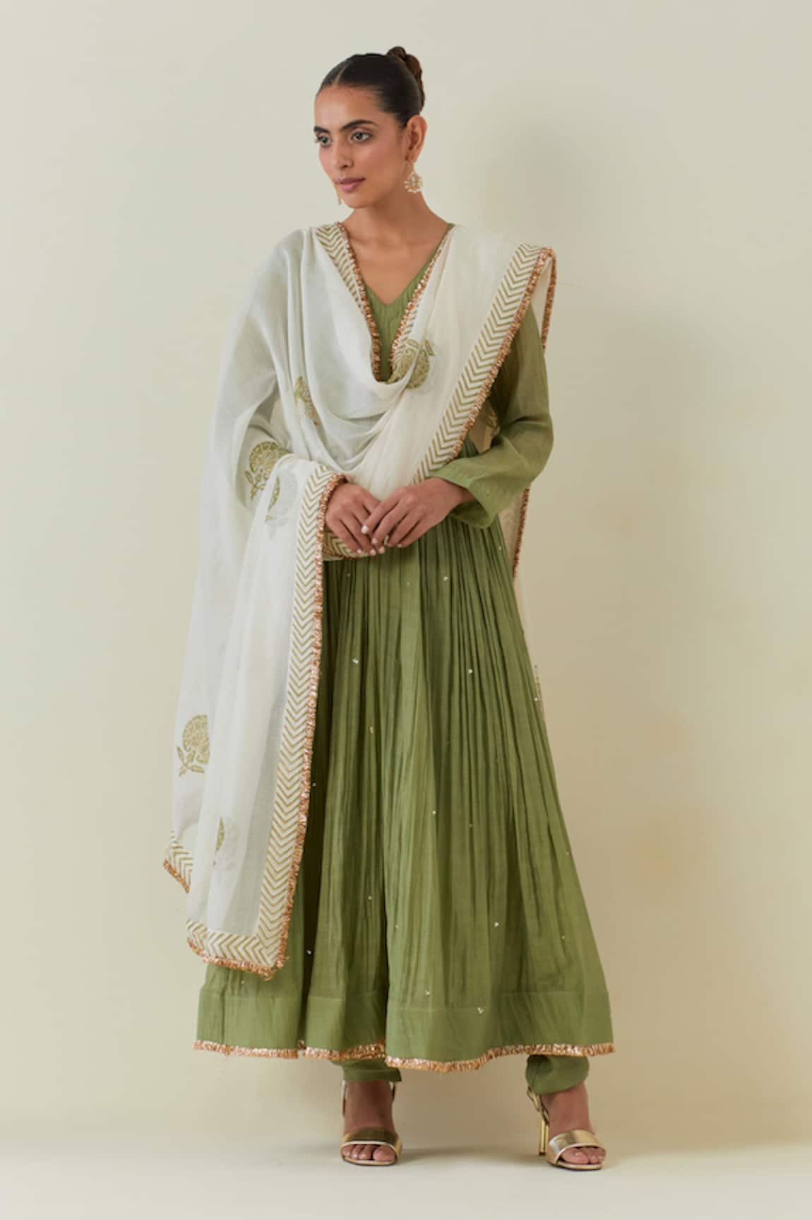 Ikshita Choudhary Sequin Embellished Anarkali Churidar Set