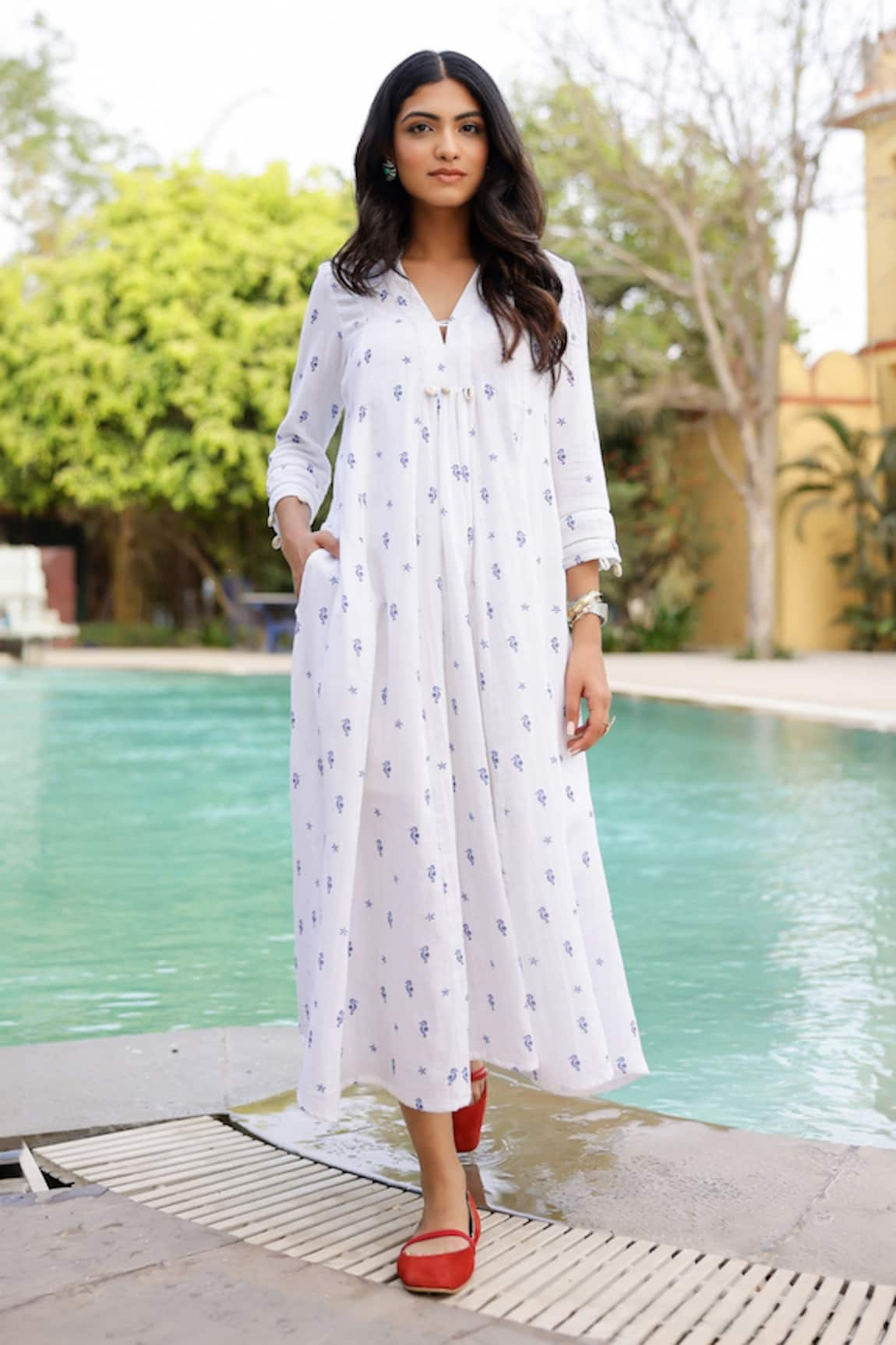 Gulaal Hand Printed Midi Dress