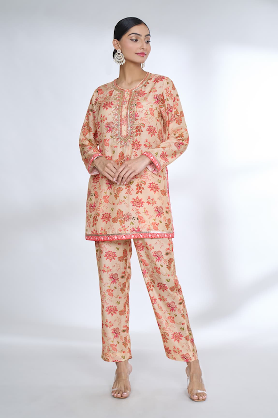 Gopi Vaid Floret Print Top & Pant Co-ord Set