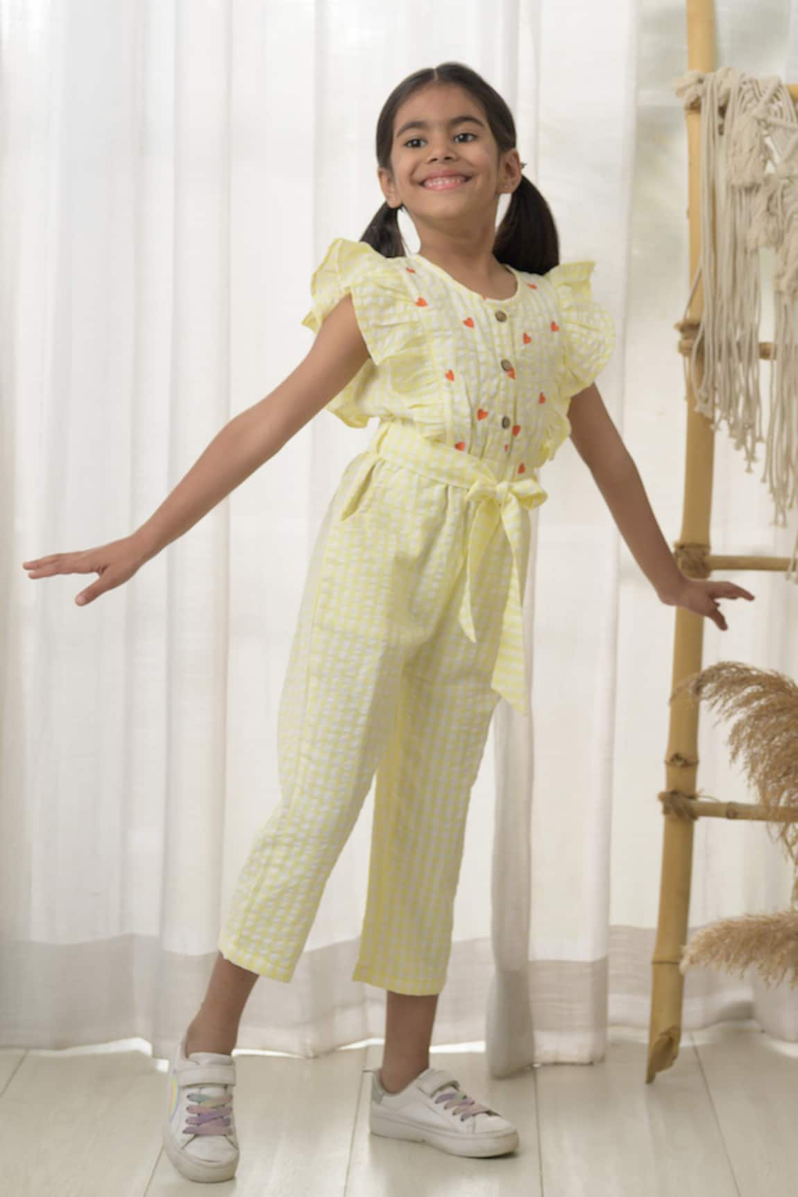 Fairies Forever Cotton Chequered Jumpsuit