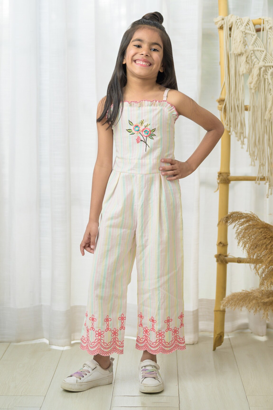 Fairies Forever Flower Embroidered Bodice Jumpsuit