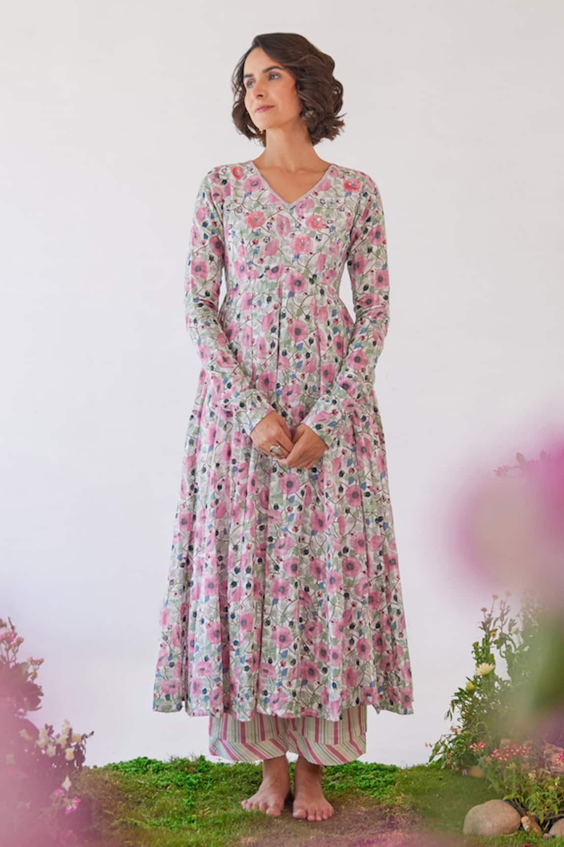 Baise Gaba Sakura Floral Print Anarkali