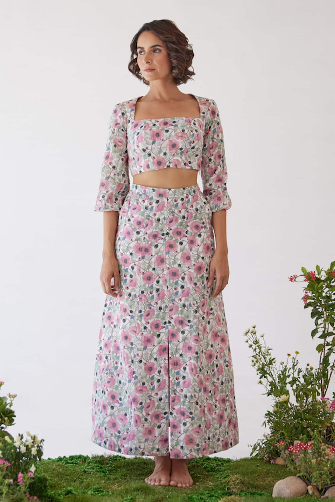 Baise Gaba Jade Floral Print Skirt