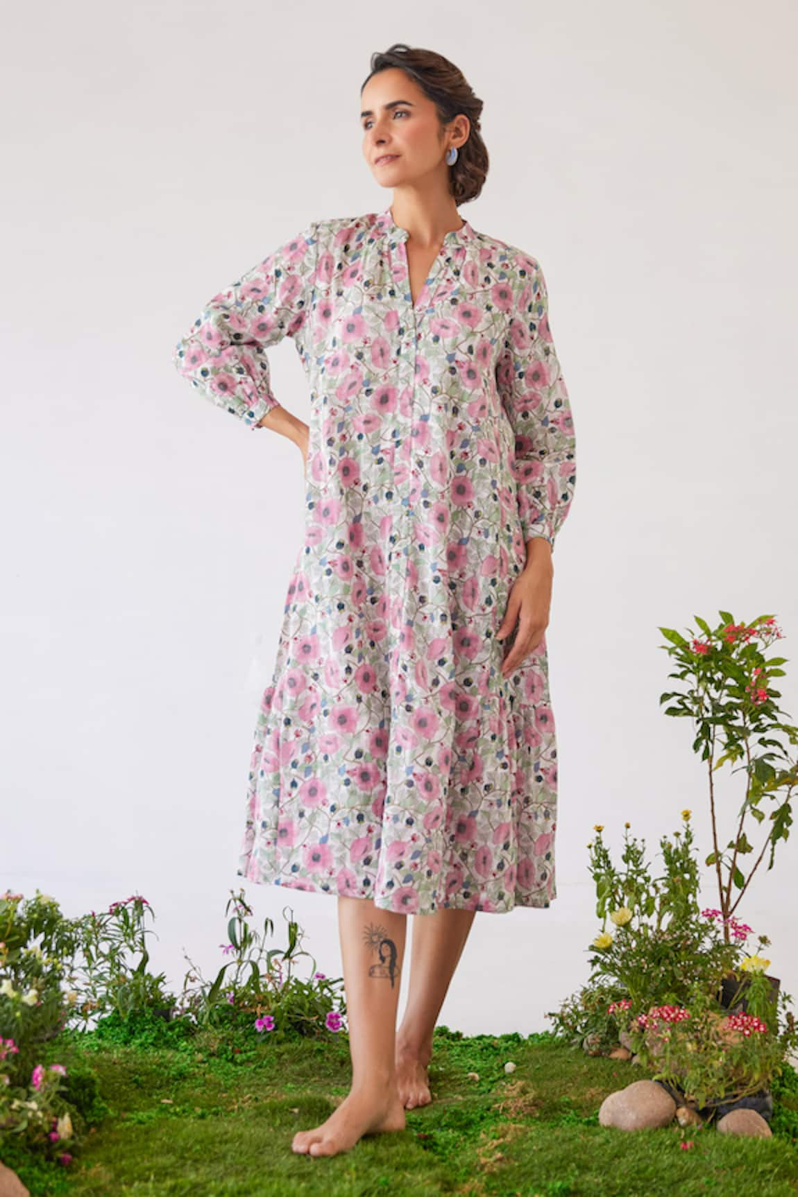 Baise Gaba Blossom Breeze Floral Print Dress