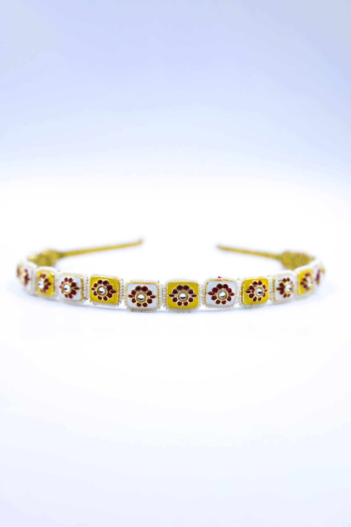 Foot Fuel Square Floral Brooch Hairband 