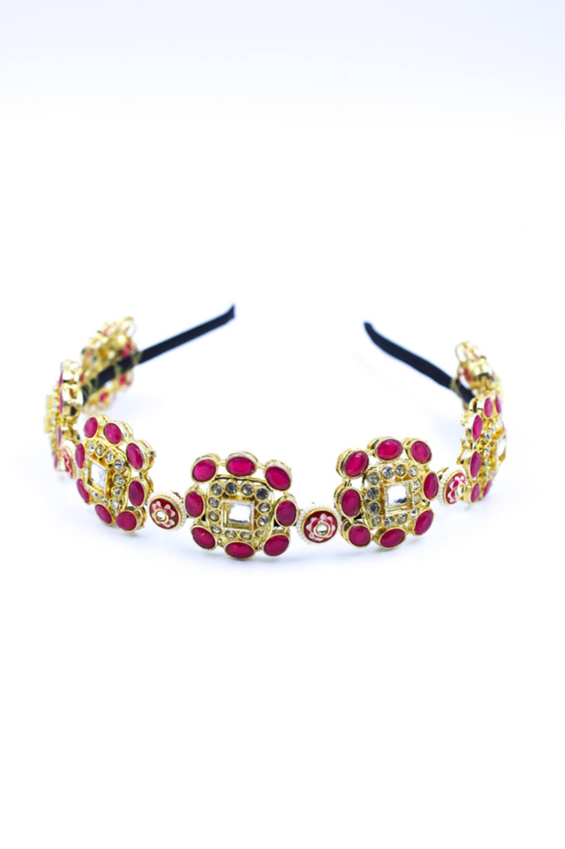 Foot Fuel Crystal Studded Floral Hairband 