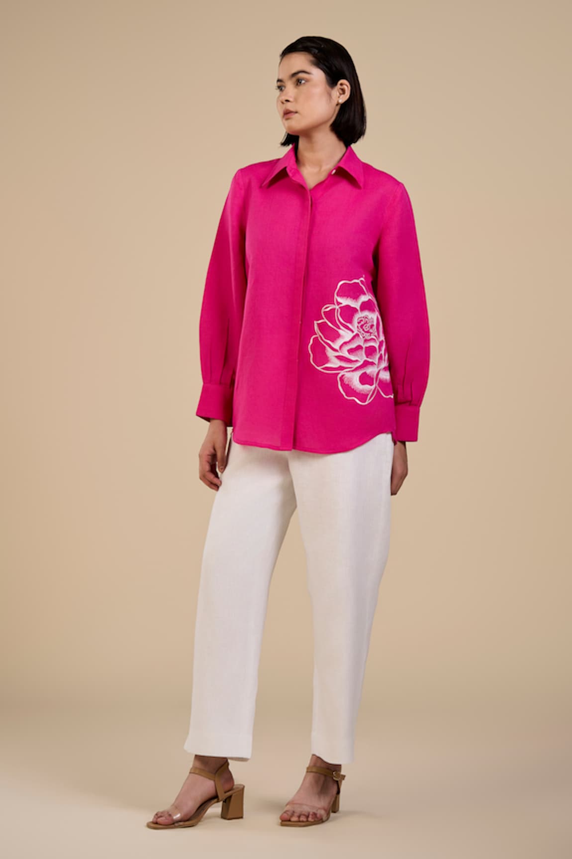 ORIGANI Blooming Rose Shirt With Pant