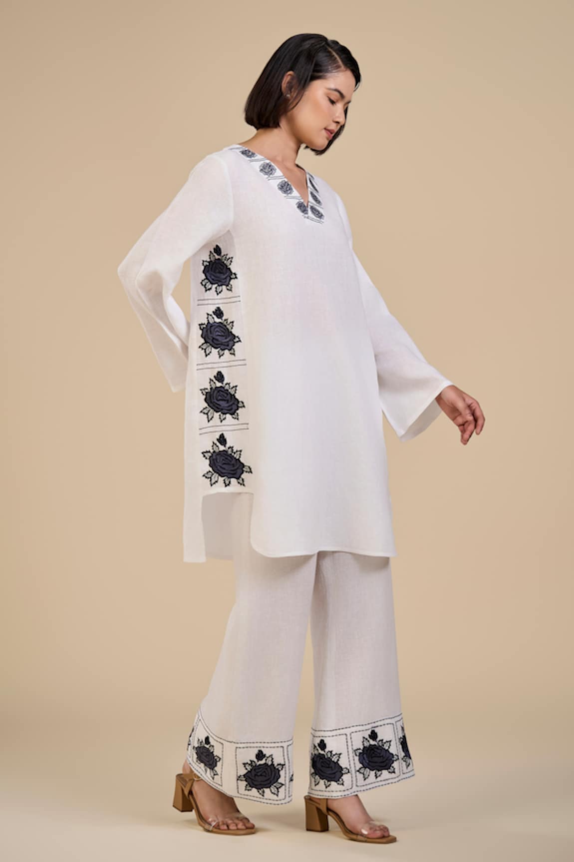 ORIGANI Primrose Embroidered Tunic With Pant