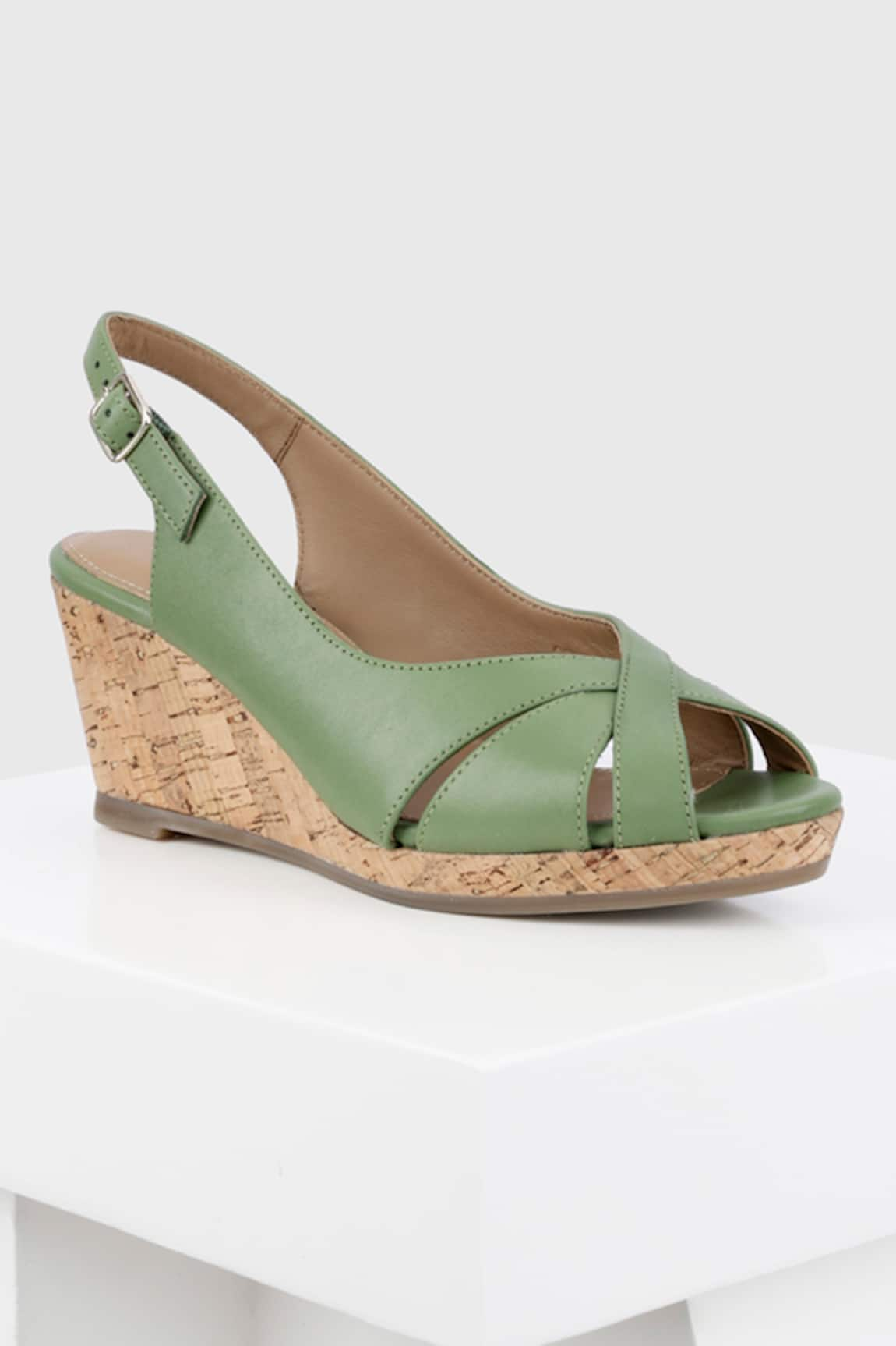 OROH Segovia Criss Cross Strap High Cork Wedges