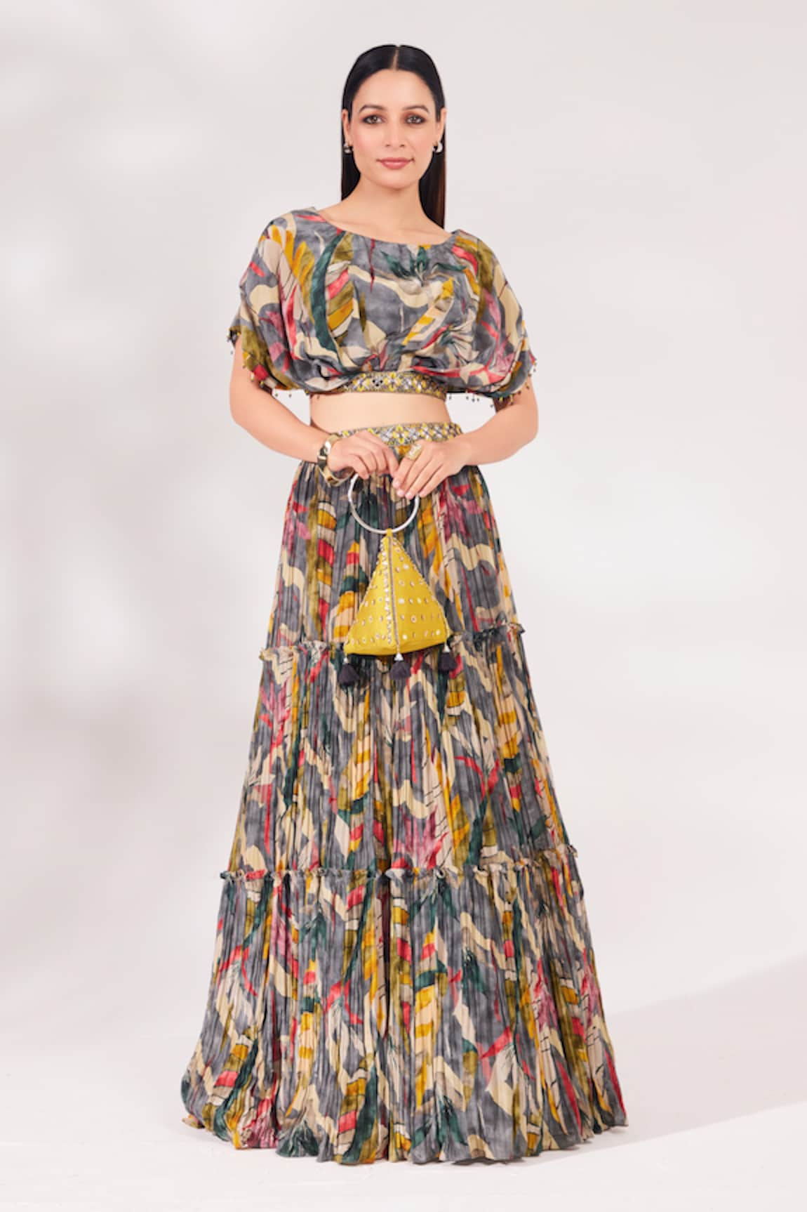 Chaashni by Maansi and Ketan Printed Top & Ruched Skirt Set