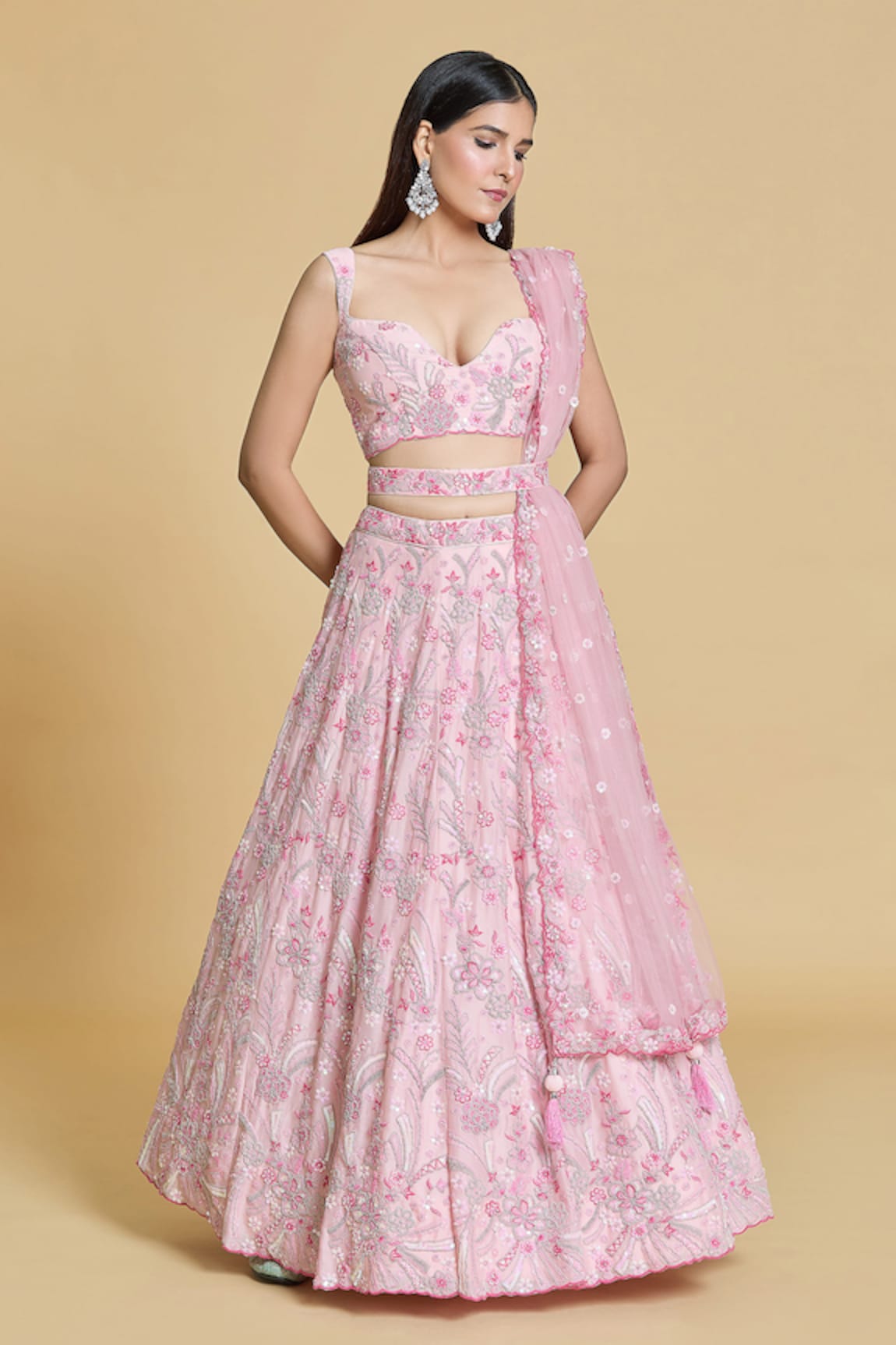 Samyukta Singhania Floral Embroidered Lehenga Set