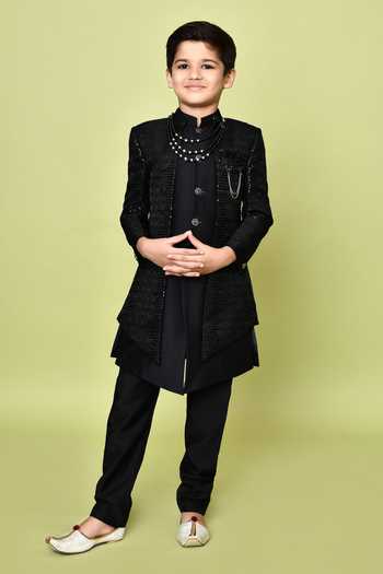 Petite Pomme Embroidered Sherwani Kurta Set 