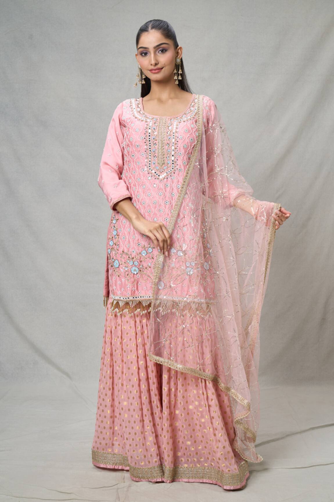 Khwaab by Sanjana Lakhani Hand Embroidered Kurta Sharara Set