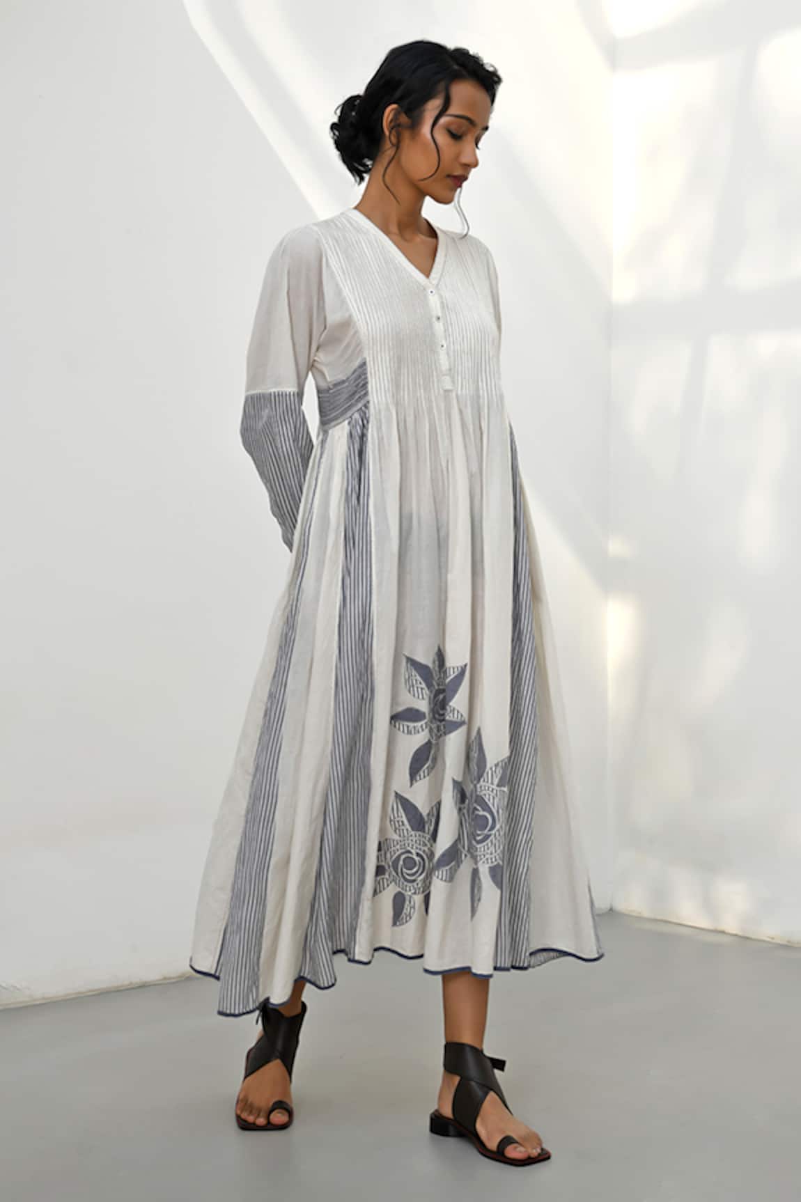 Payal Pratap Lesvos Patchwork Striped Panelled Dress