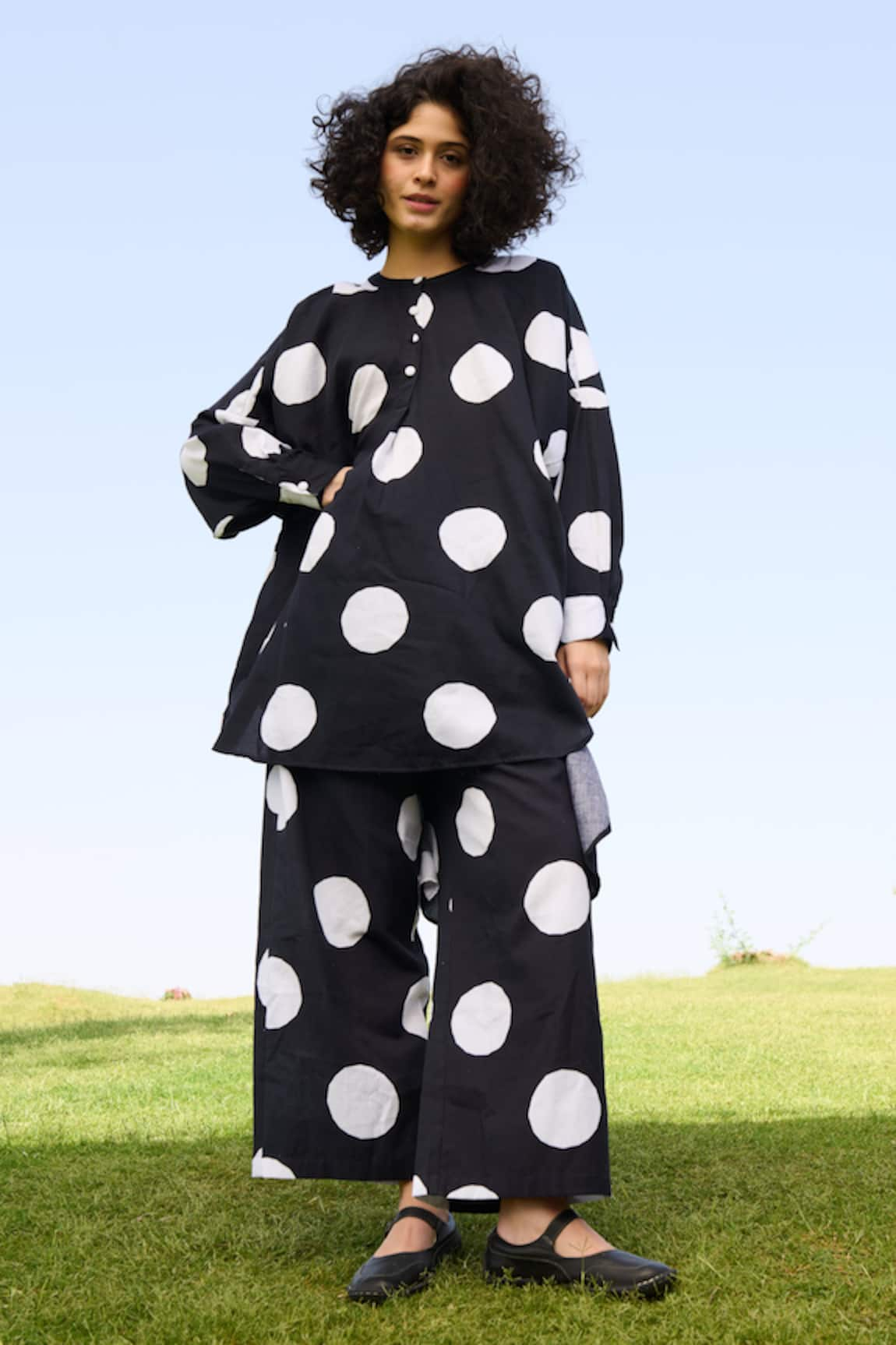 RAAS LIFE Bummer Polka Print Tunic With Pant