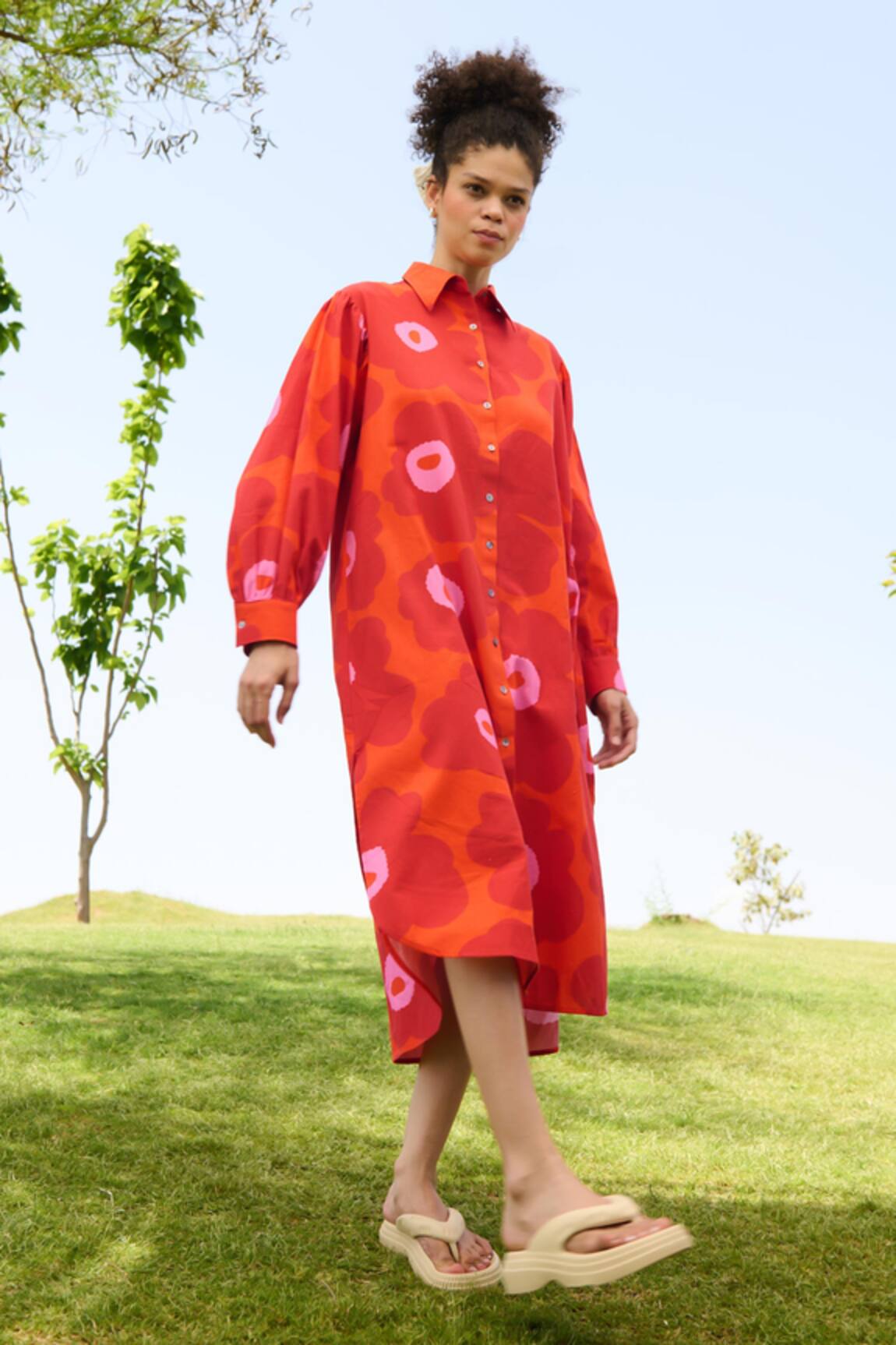 RAAS LIFE Jasmine Floral Mekko Print Collared Tunic