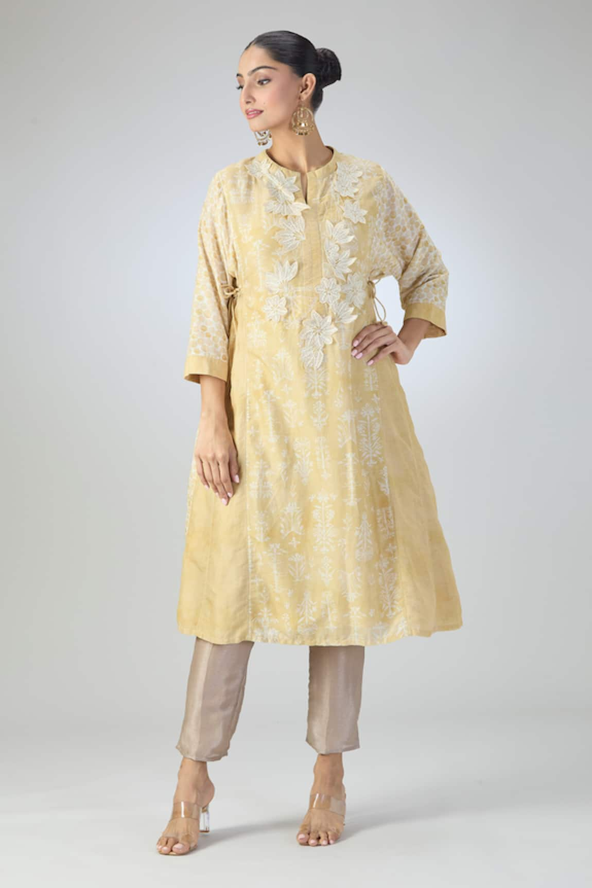 VARUN NIDHIKA Floral Print & Applique Work Tunic