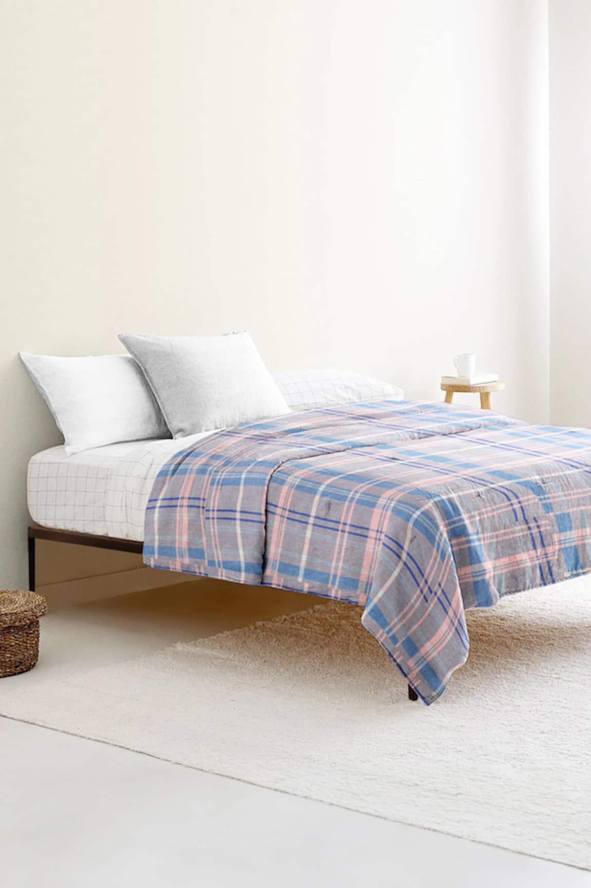The Baby Atelier Contrast Chequered Pattern Junior Quilt