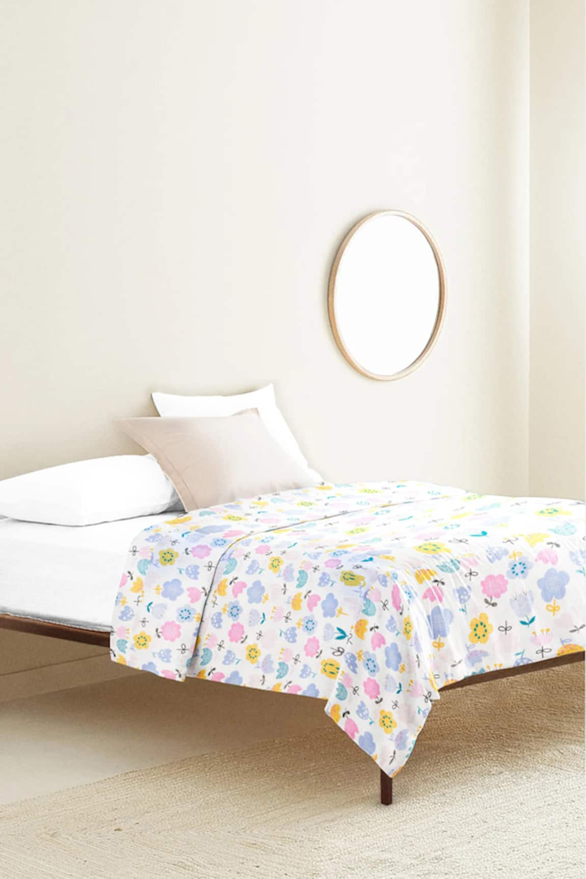 The Baby Atelier Whimsical Flower Print Junior Bed Cover