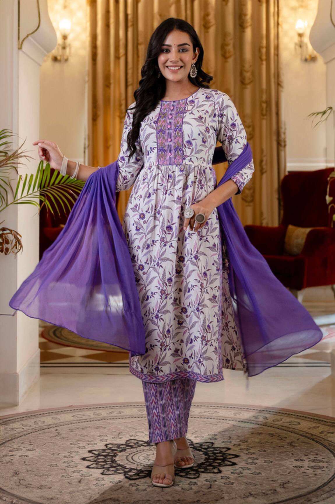 Kohsh Iris Bloom Print Kurta Set