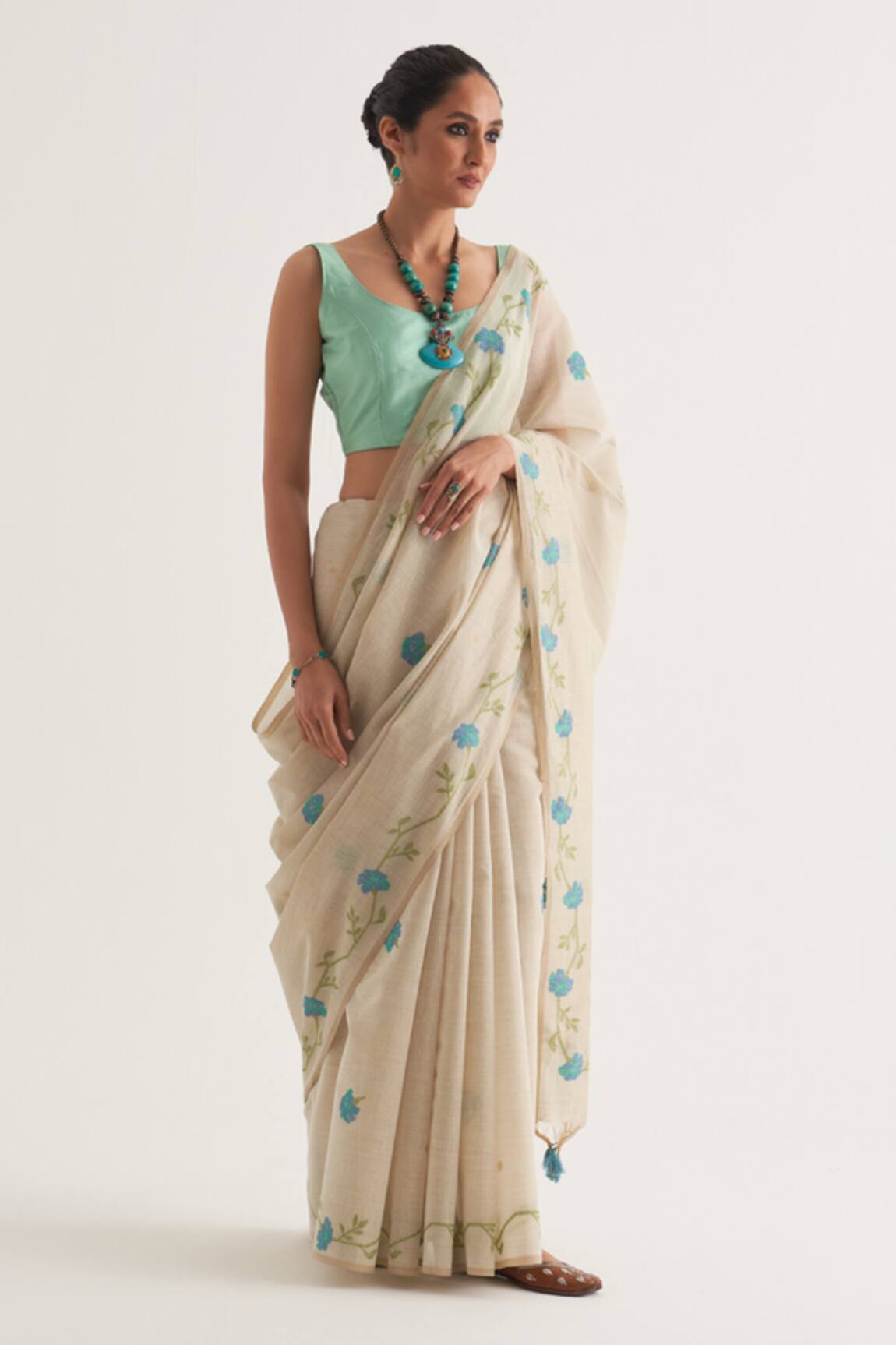 FIVE POINT FIVE Bela Cotton Saree With Unstitched Blouse Piece