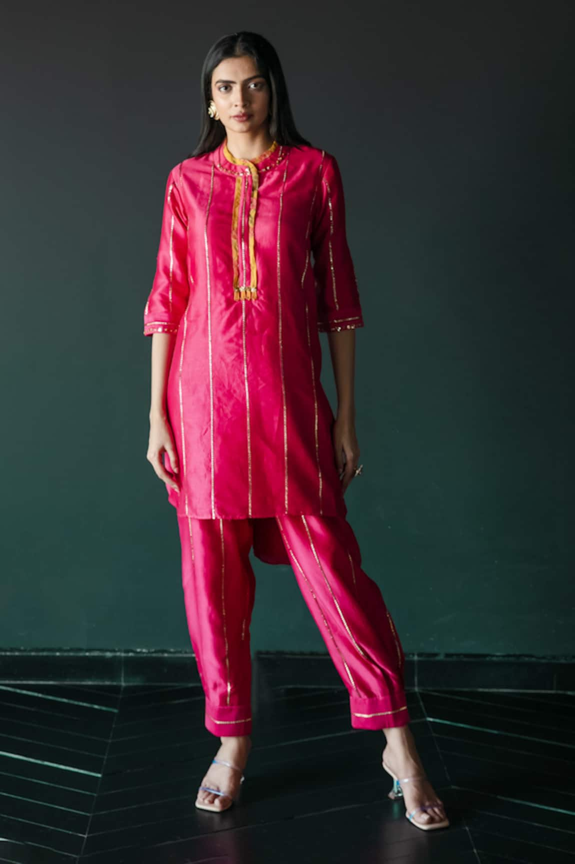 Shachi Sood Chanderi Embroidered Kurta With Pant