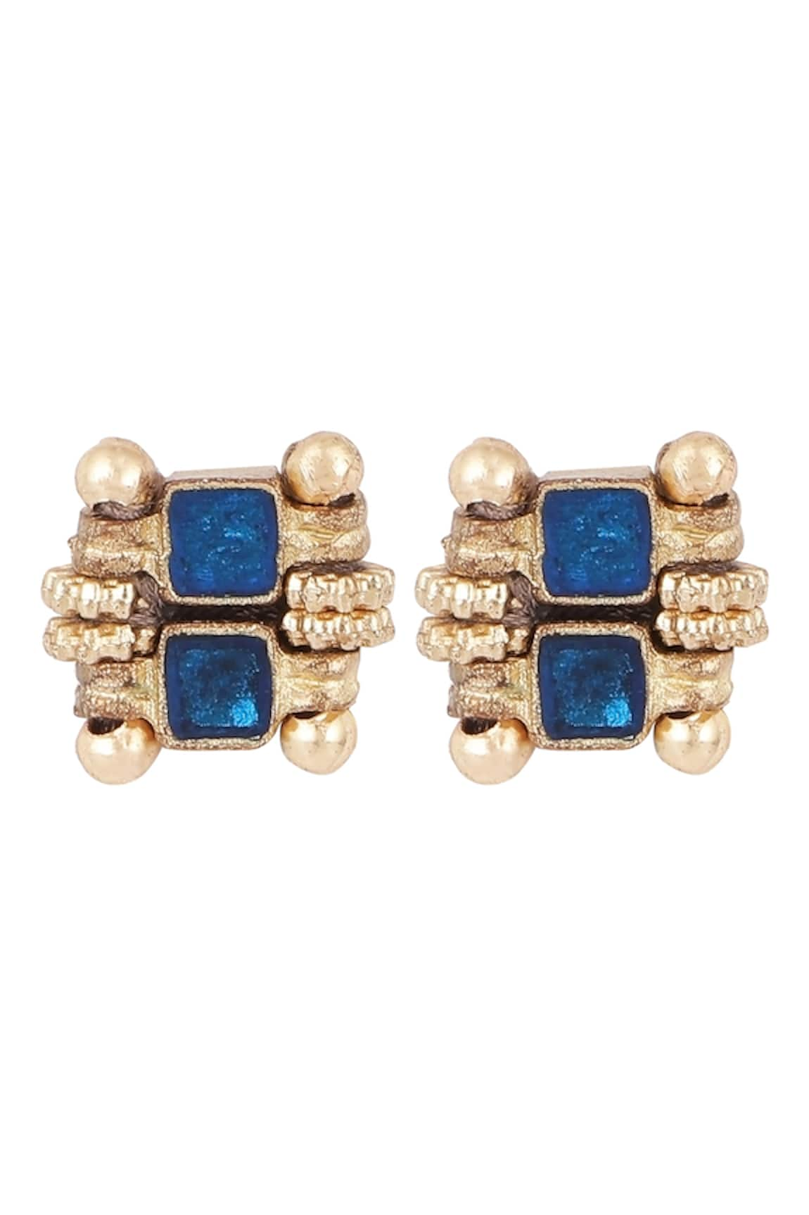 House Of Tuhina Enamelled Falak Stud Earrings