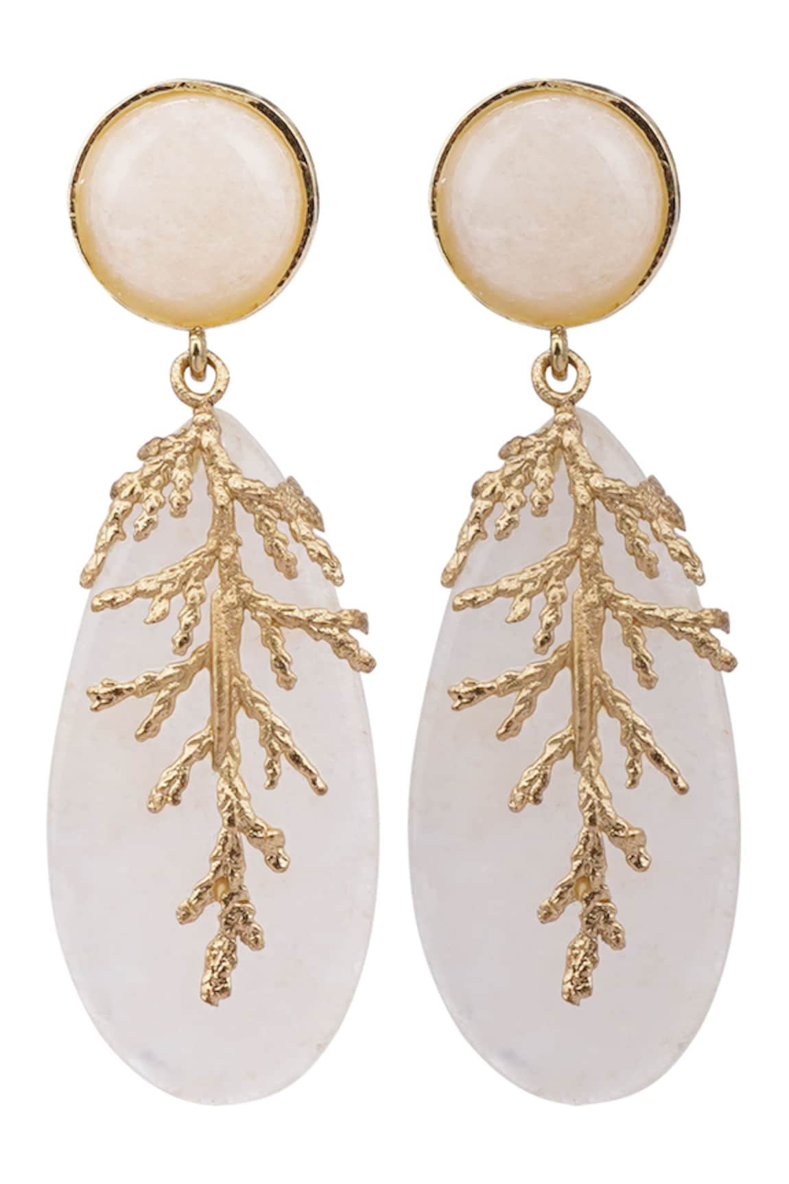 House Of Tuhina Misty Leaflet Vine Drop Earrings