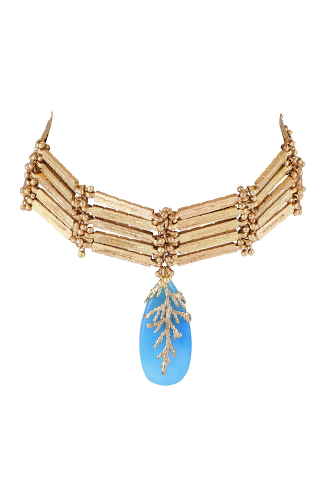 House Of Tuhina Quartz Stone Embellished Choker Necklace