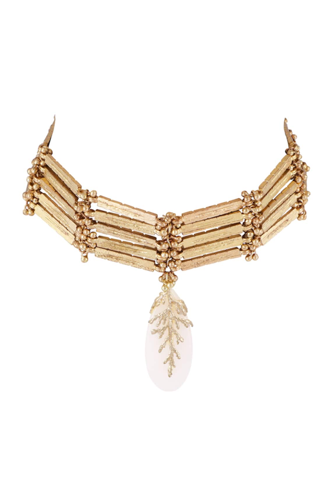 House Of Tuhina Quartz Stone Embellished Necklace