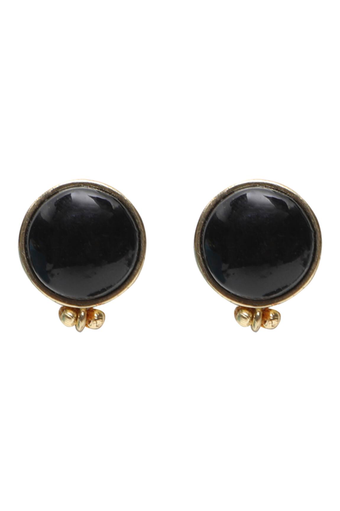 House Of Tuhina Stone Embellished Round Studs