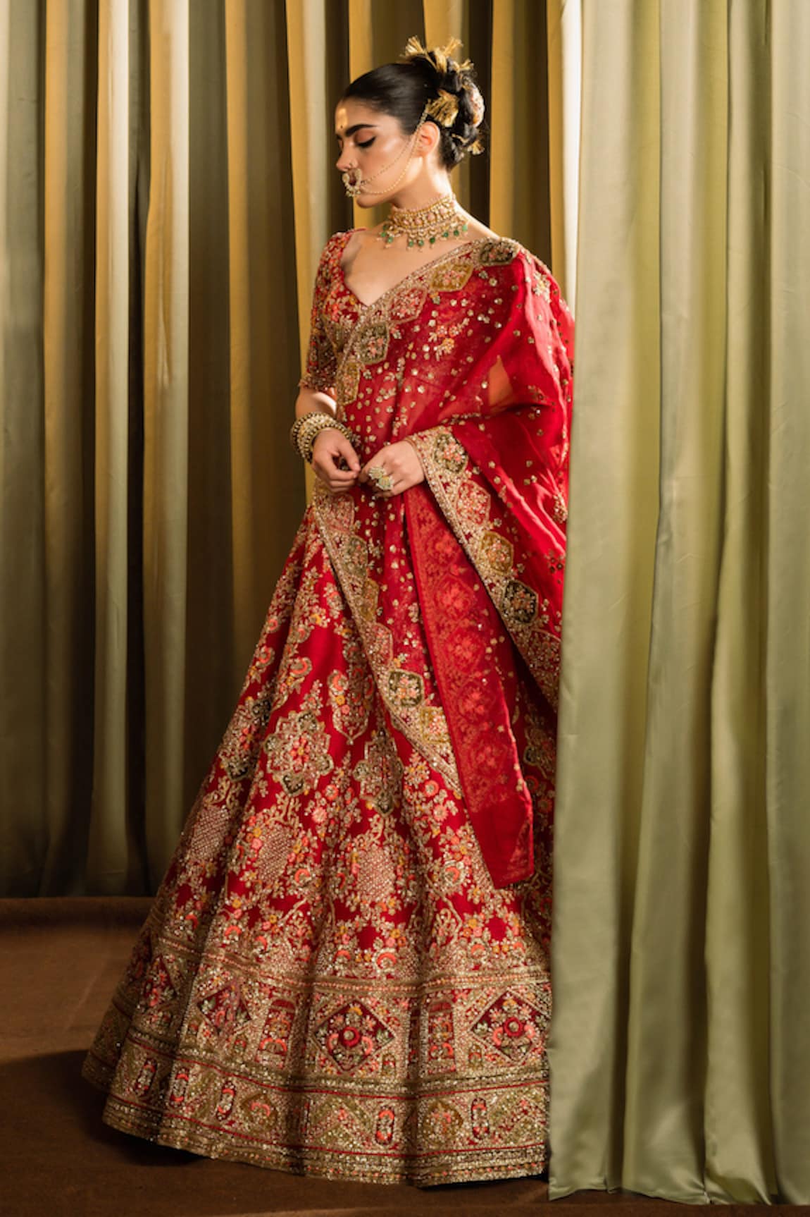 Pallavi Poddar Pushpa Floral Blossom Embroidered Bridal Lehenga Set