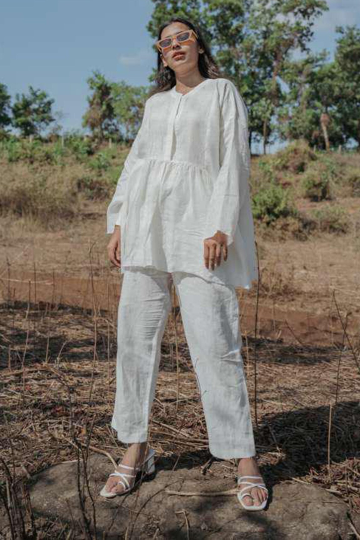 Akashi Clothing Handloom Linen Top