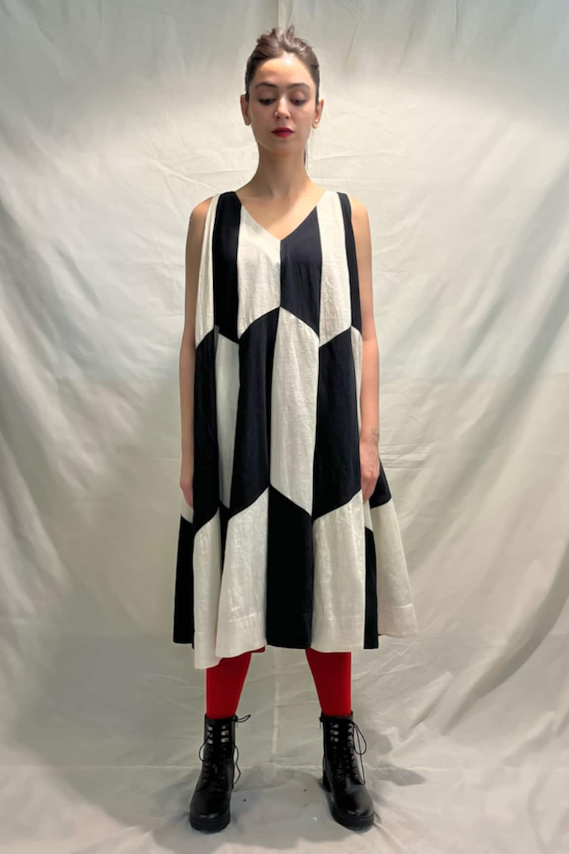 Ka-Sha Alum Patchwork Panelled Dress