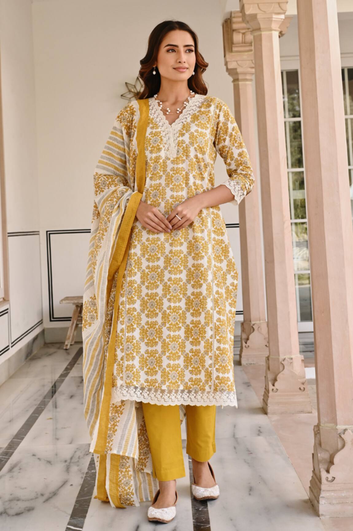 KARAJ JAIPUR Cotton Printed Kurta Set