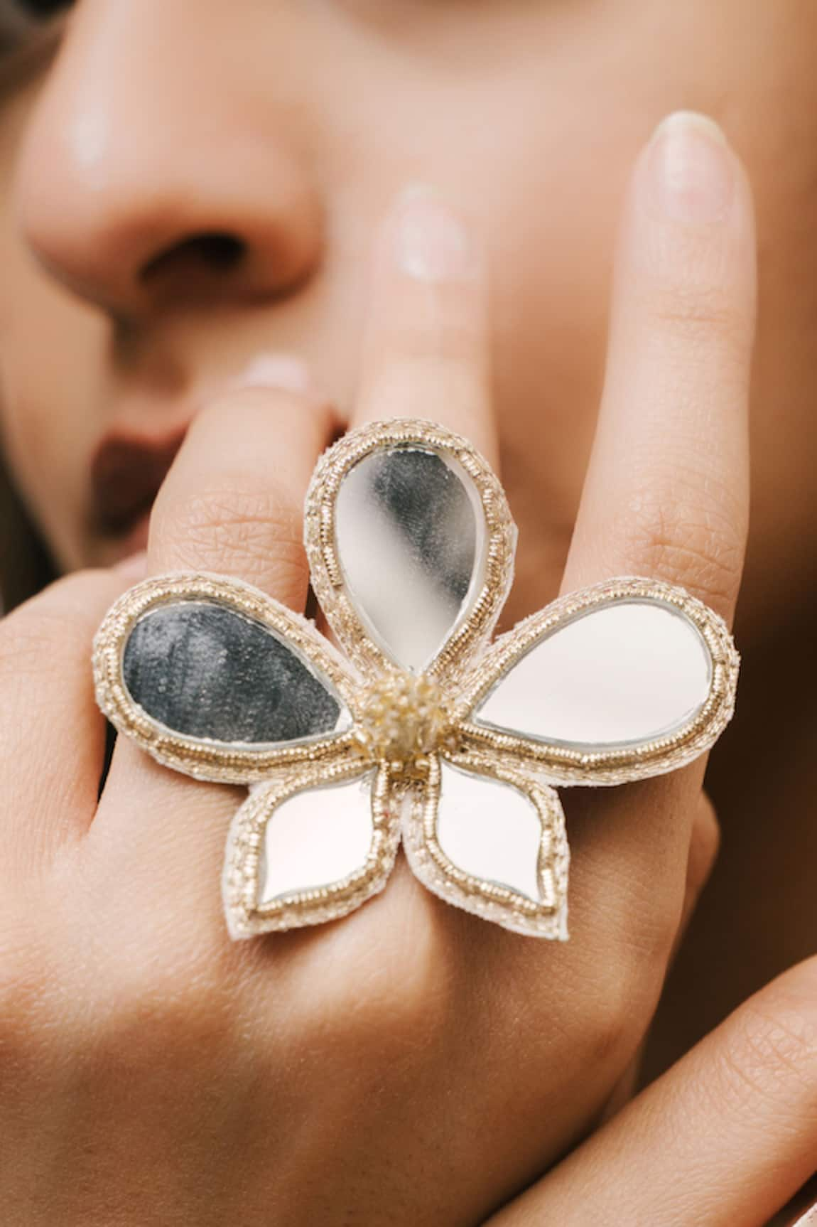 Moirra Phool Mirror Ring