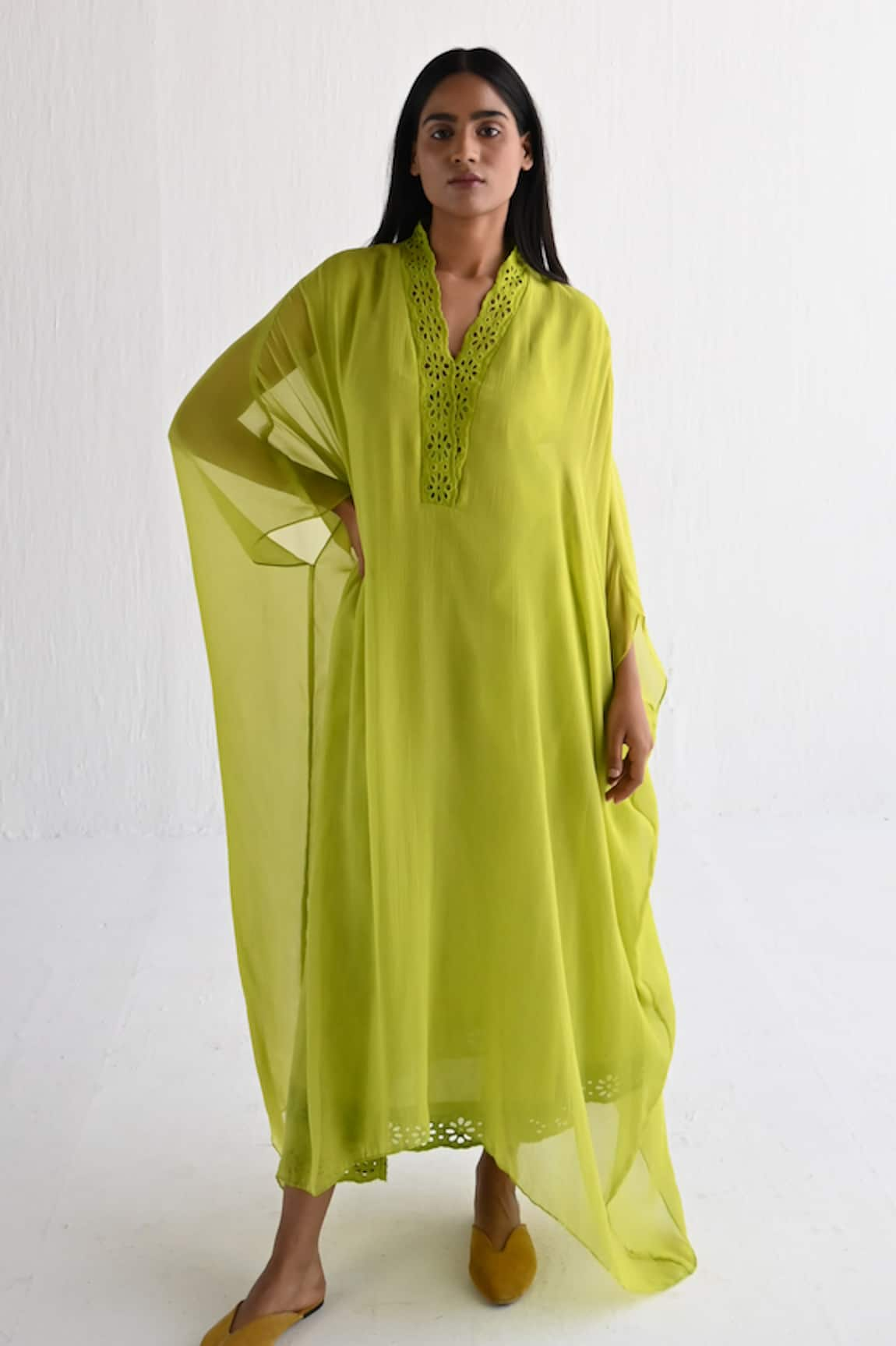 Shorshe Clothing Silk Layered Kaftan With Pant