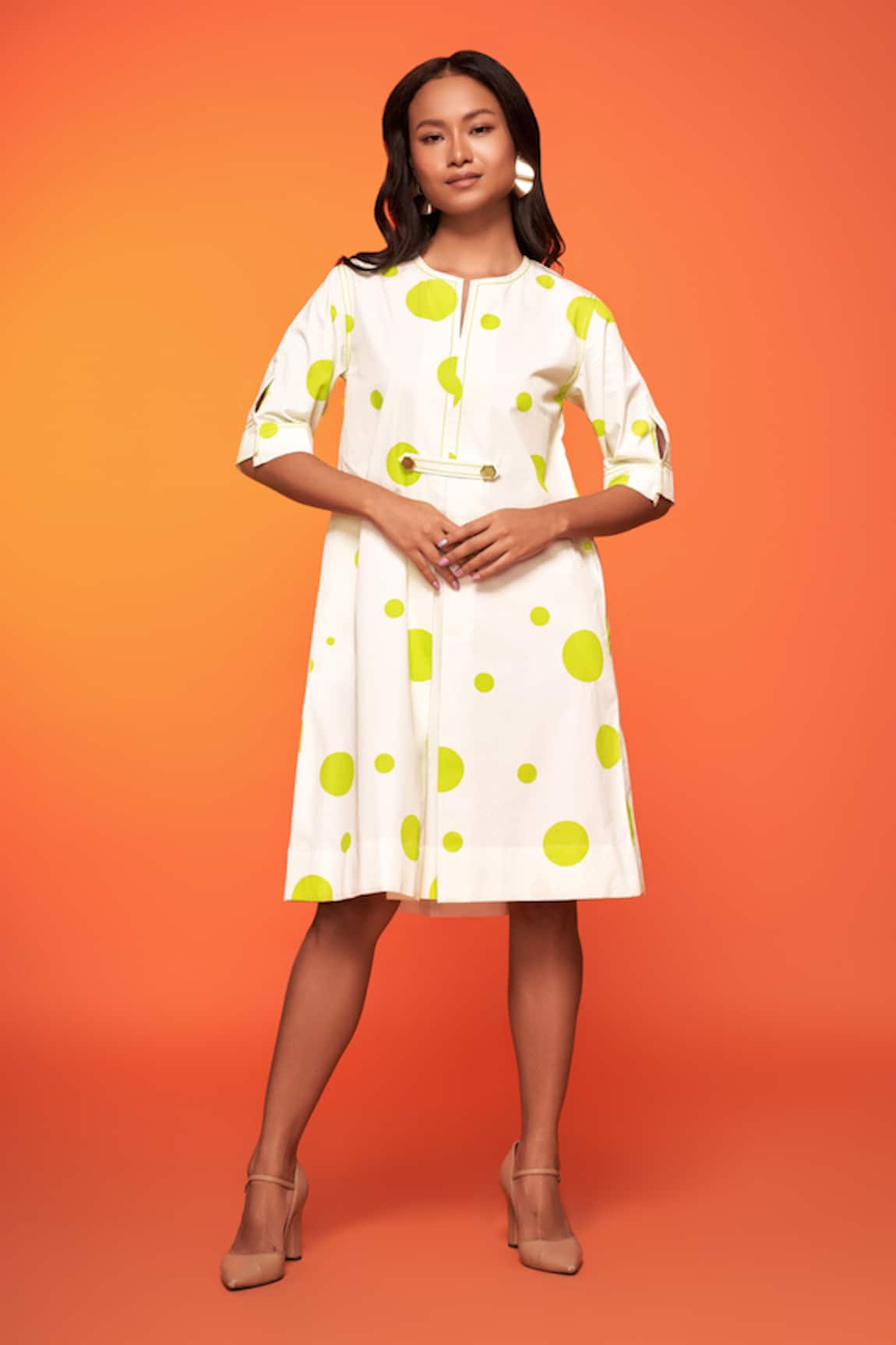 neetiandmudita Polka Dot Print Dress