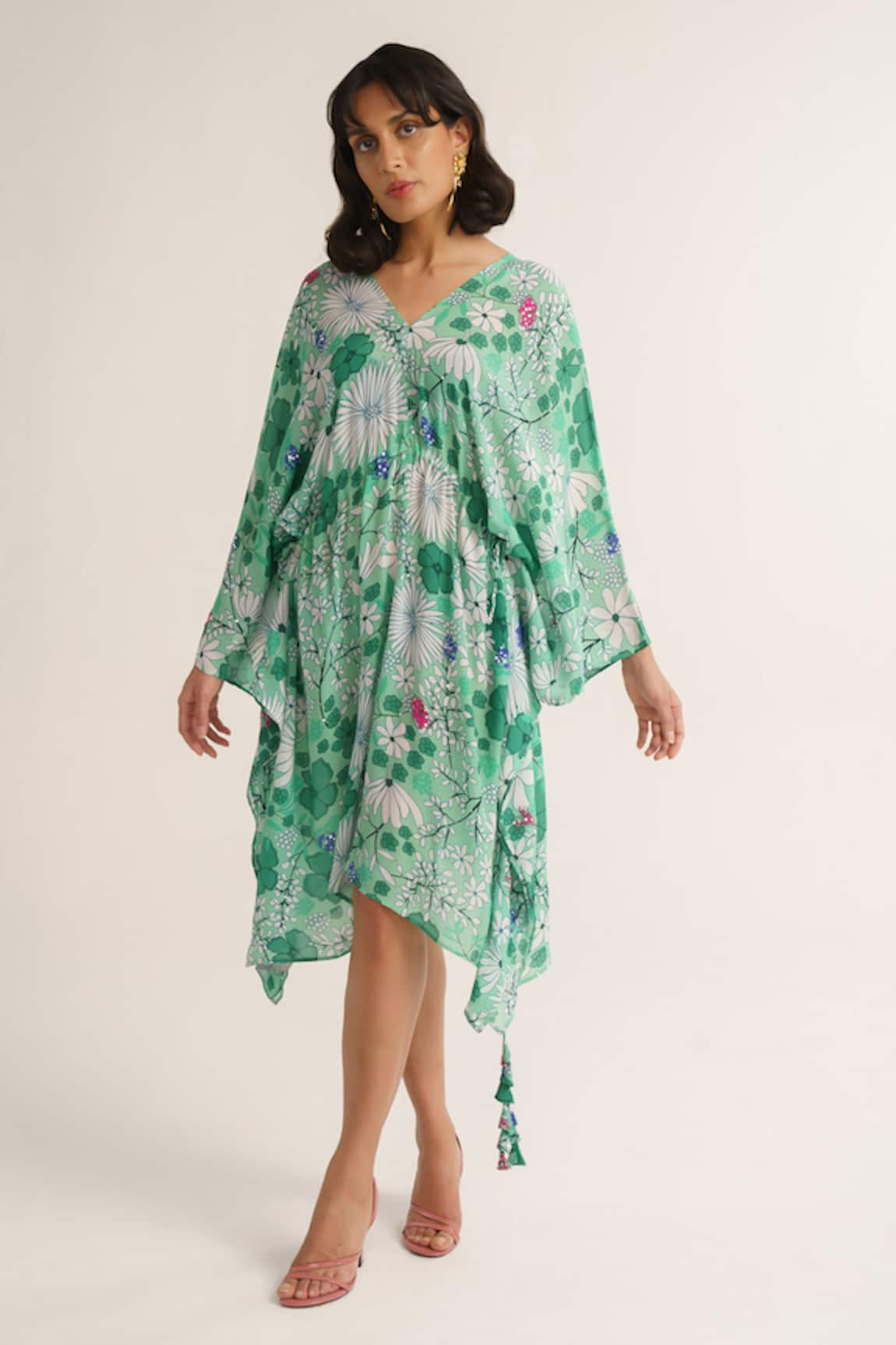 Vishala Shree Gladiolus Floral Print Kaftan