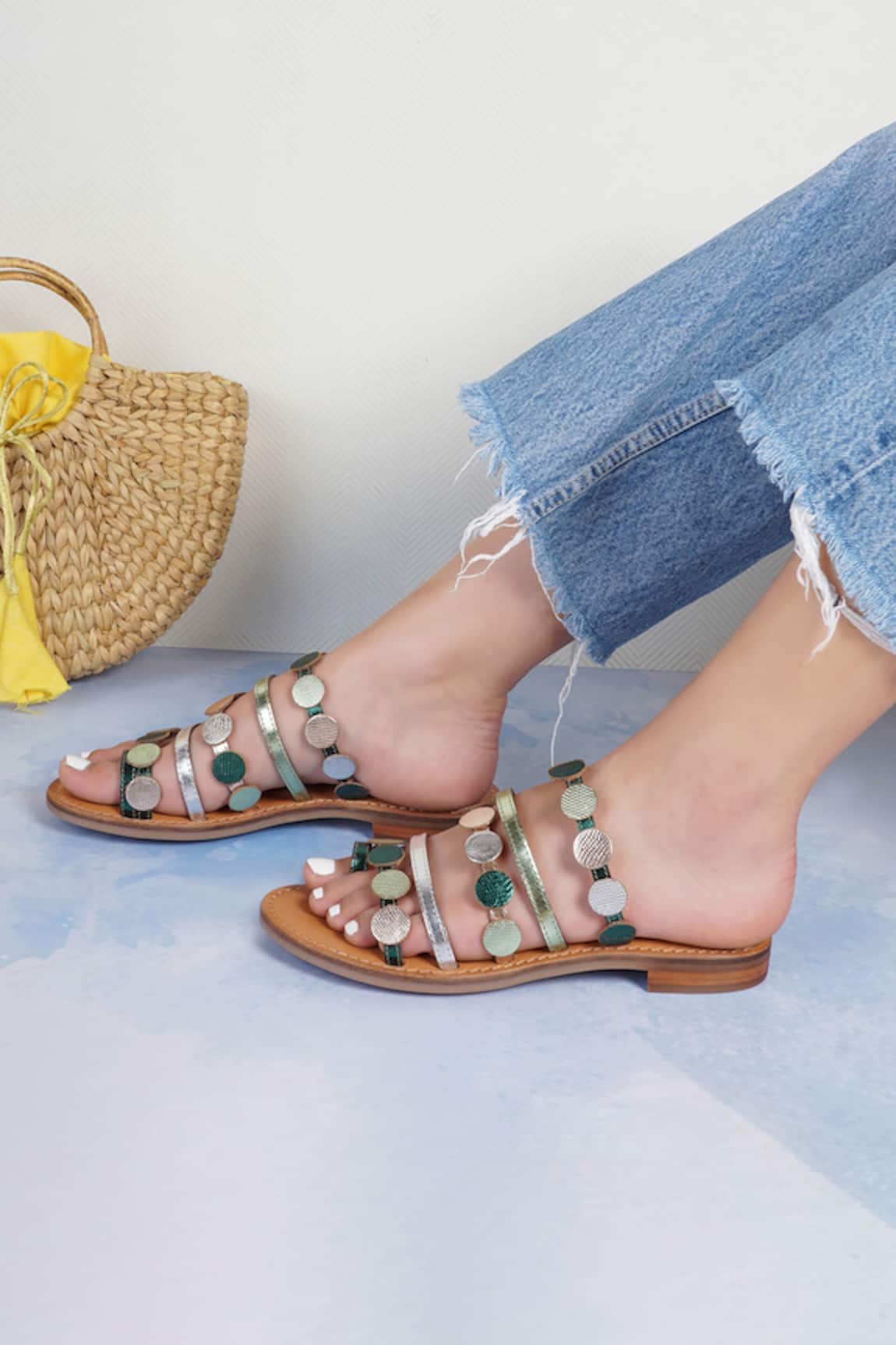 Nine By Janine Holo Strap Sandals