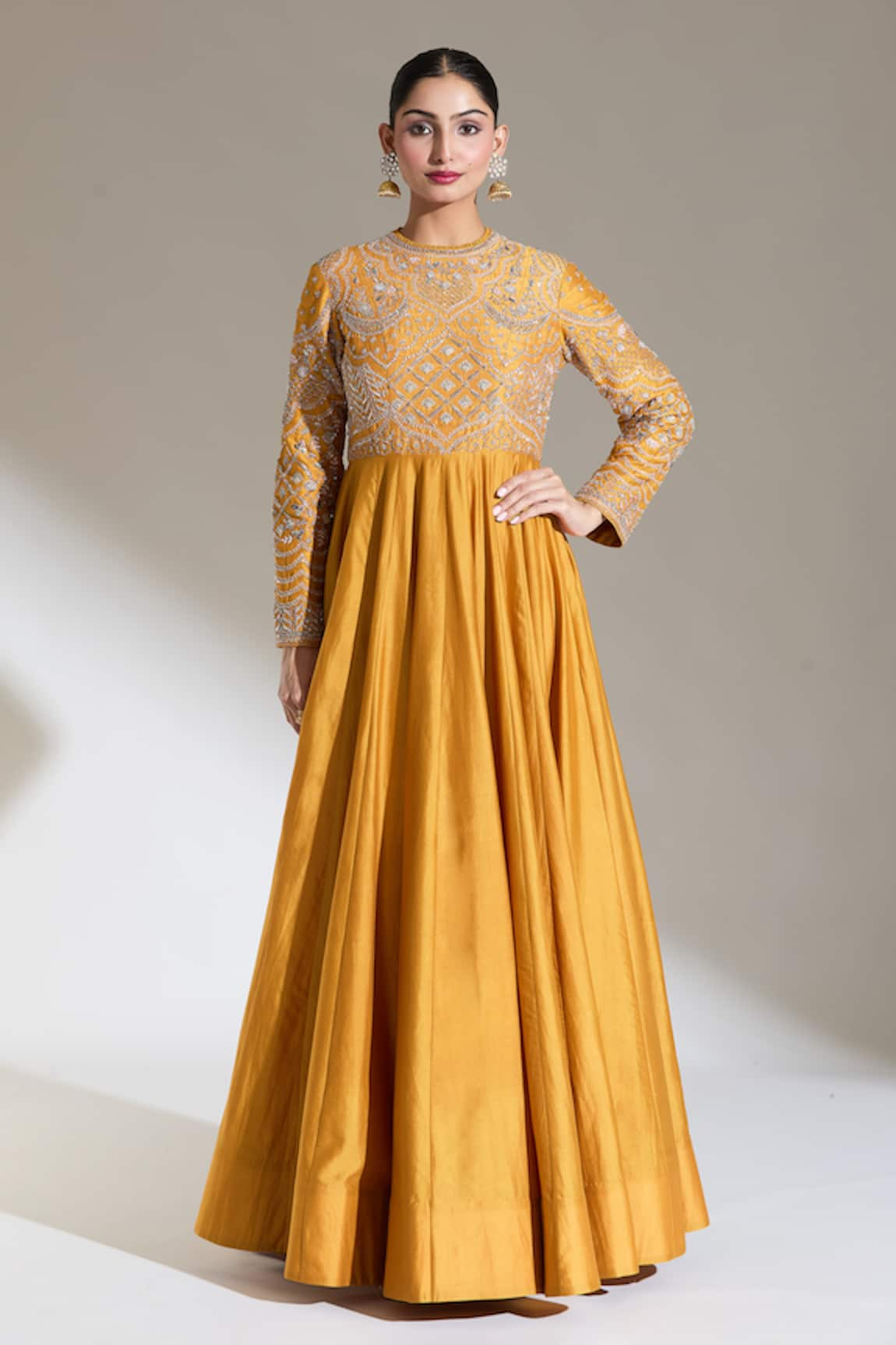 JAYANTI REDDY Iris Embroidered Bodice Anarkali