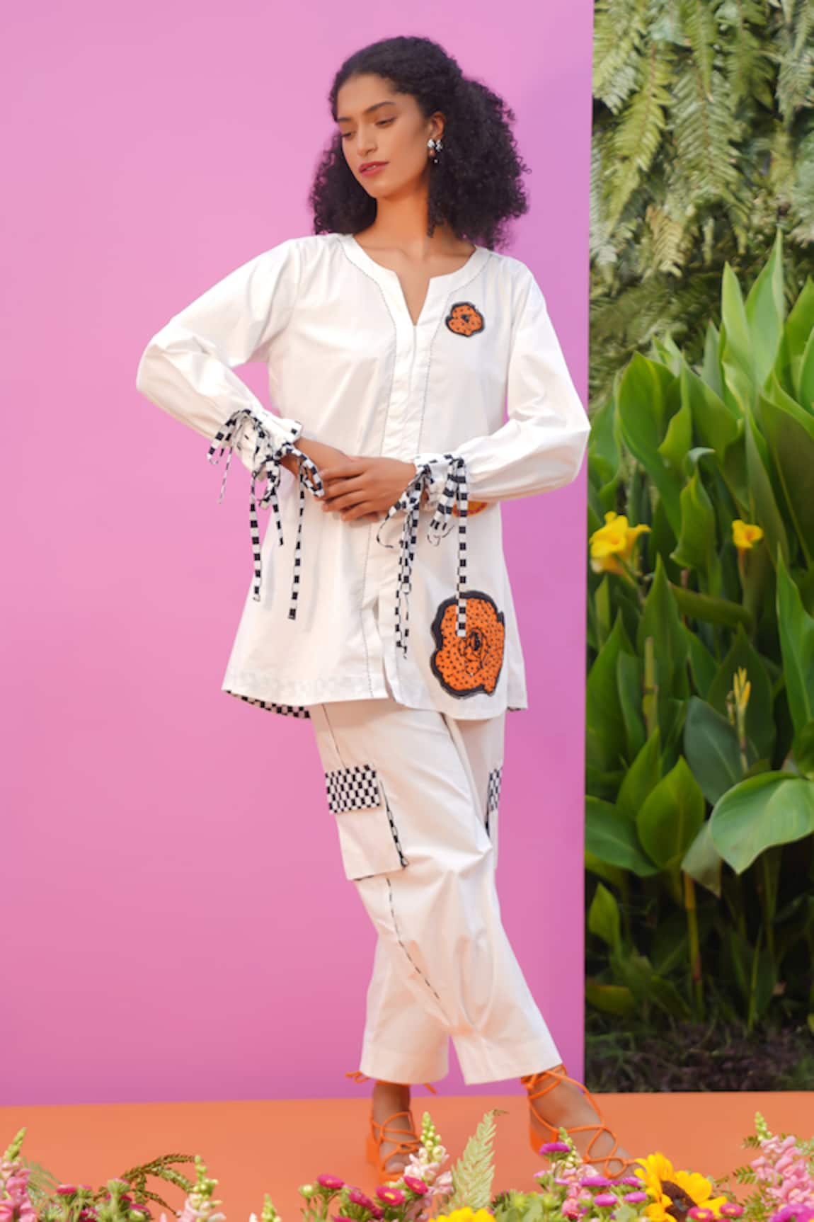 ZEN'S COUTURE Pema Embellished Shirt & Pant Co-ord Set