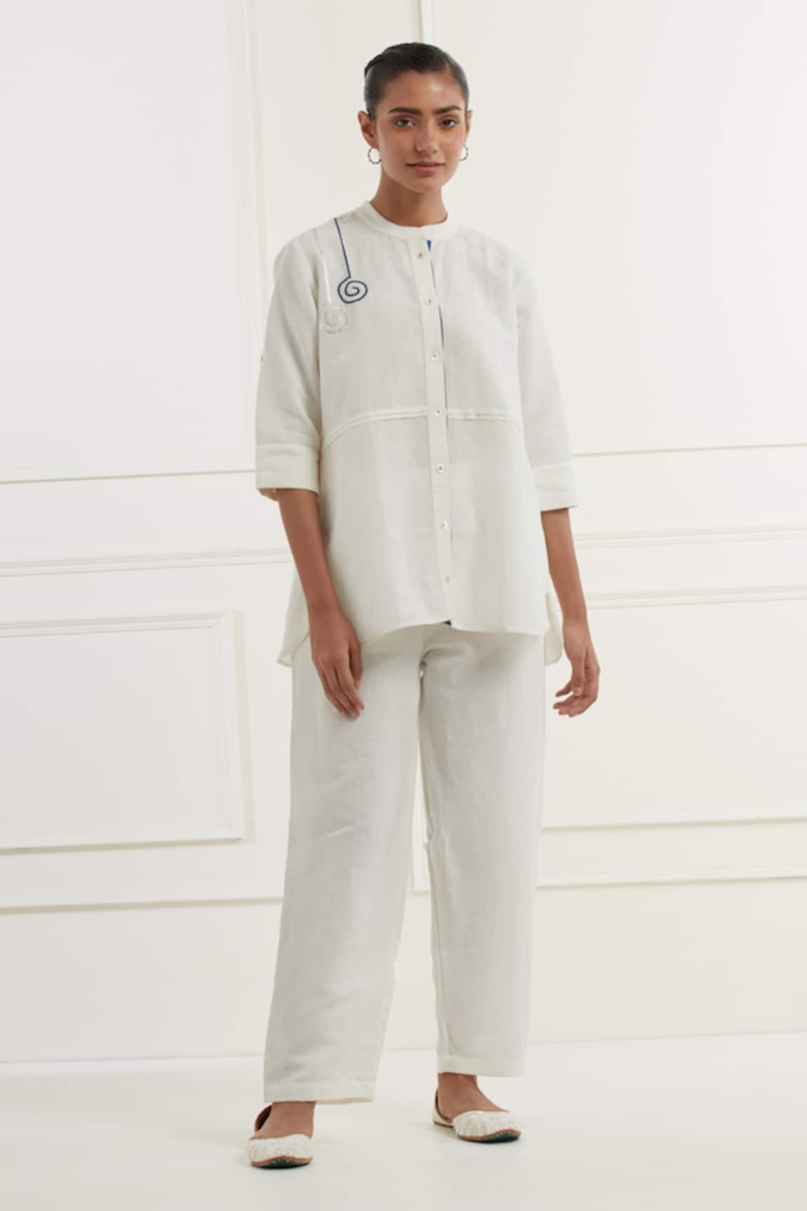 Kamaltaas Bubble Pittan Embroidered Shirt With Pant