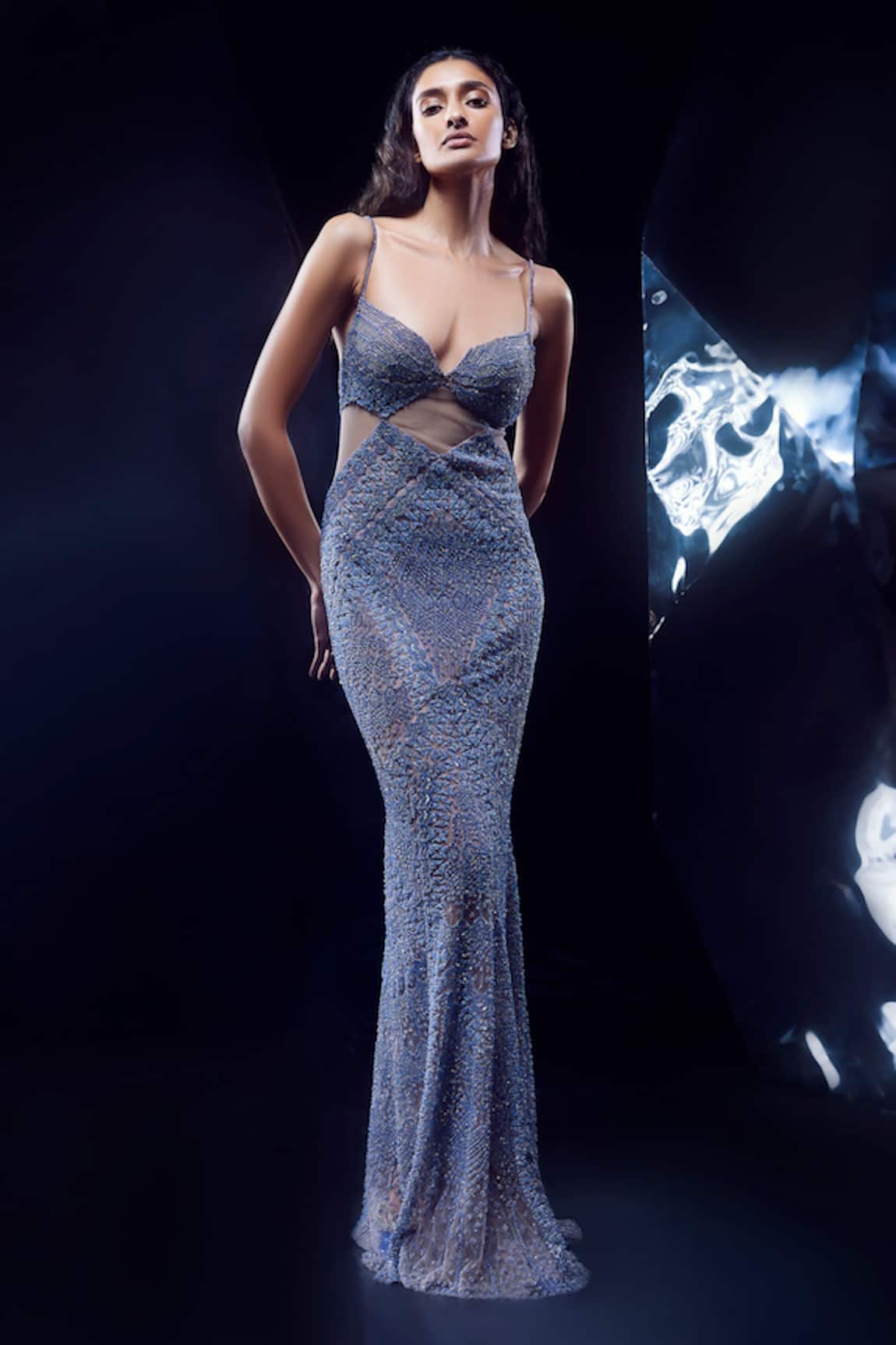 Rohit Gandhi + Rahul Khanna Malin Crystal Embroidered Corset Gown