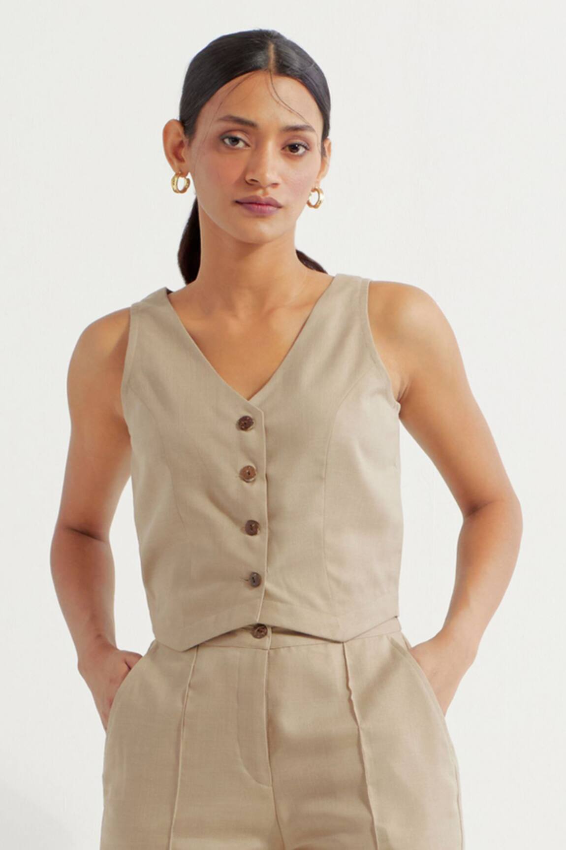 TIC Anne Button Down Sleeveless Vest