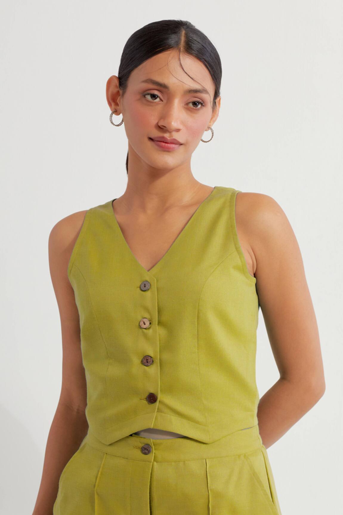 TIC Anne Sleeveless Button Down Vest