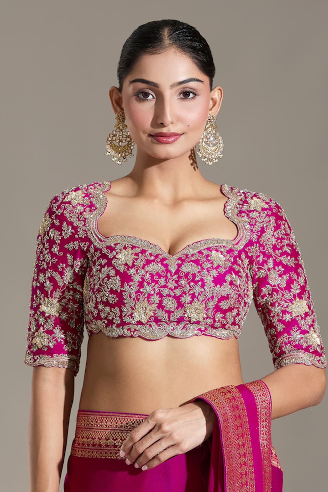 JAYANTI REDDY Zardozi Embroidered Blouse