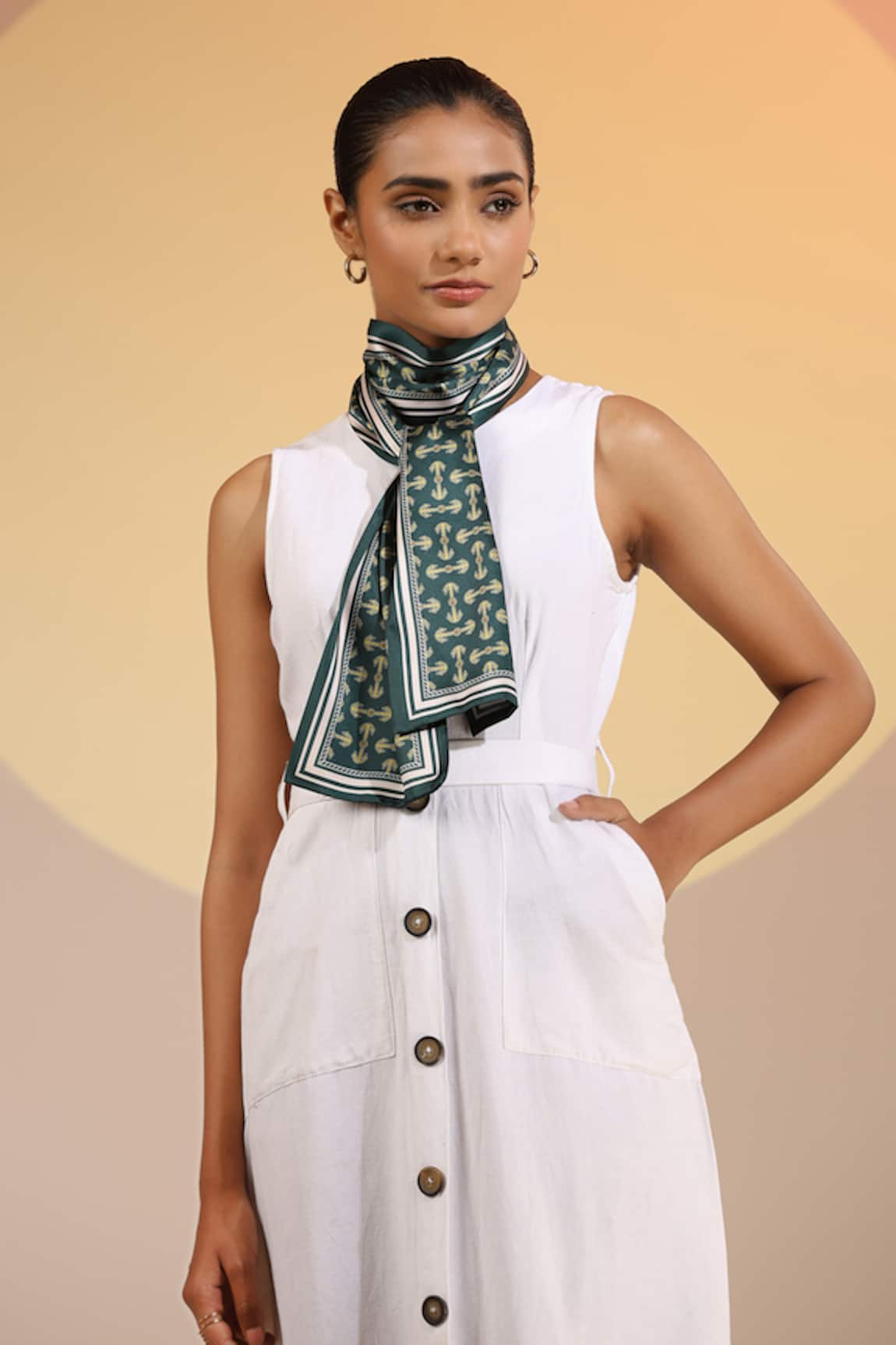 DUSALA Narola Anchor Print Neck Scarf