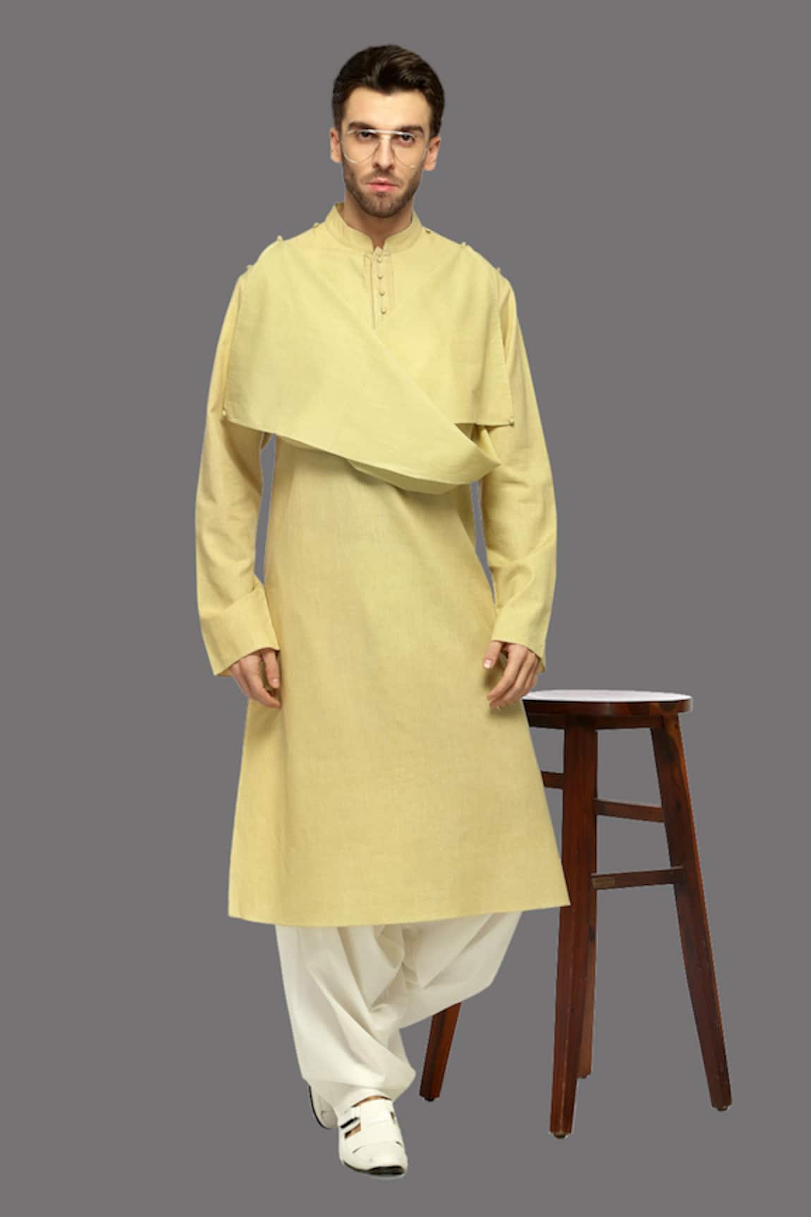 A!A By Abrar Ali Draped Kurta & Salwar Set