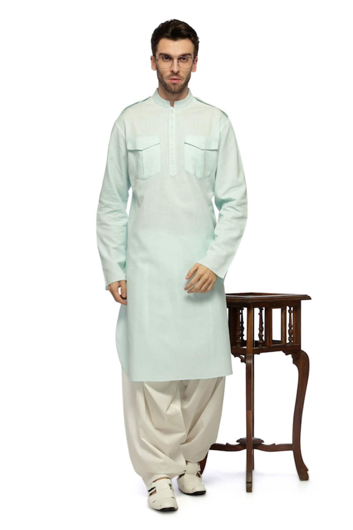 A!A By Abrar Ali Plain Kurta & Salwar Set